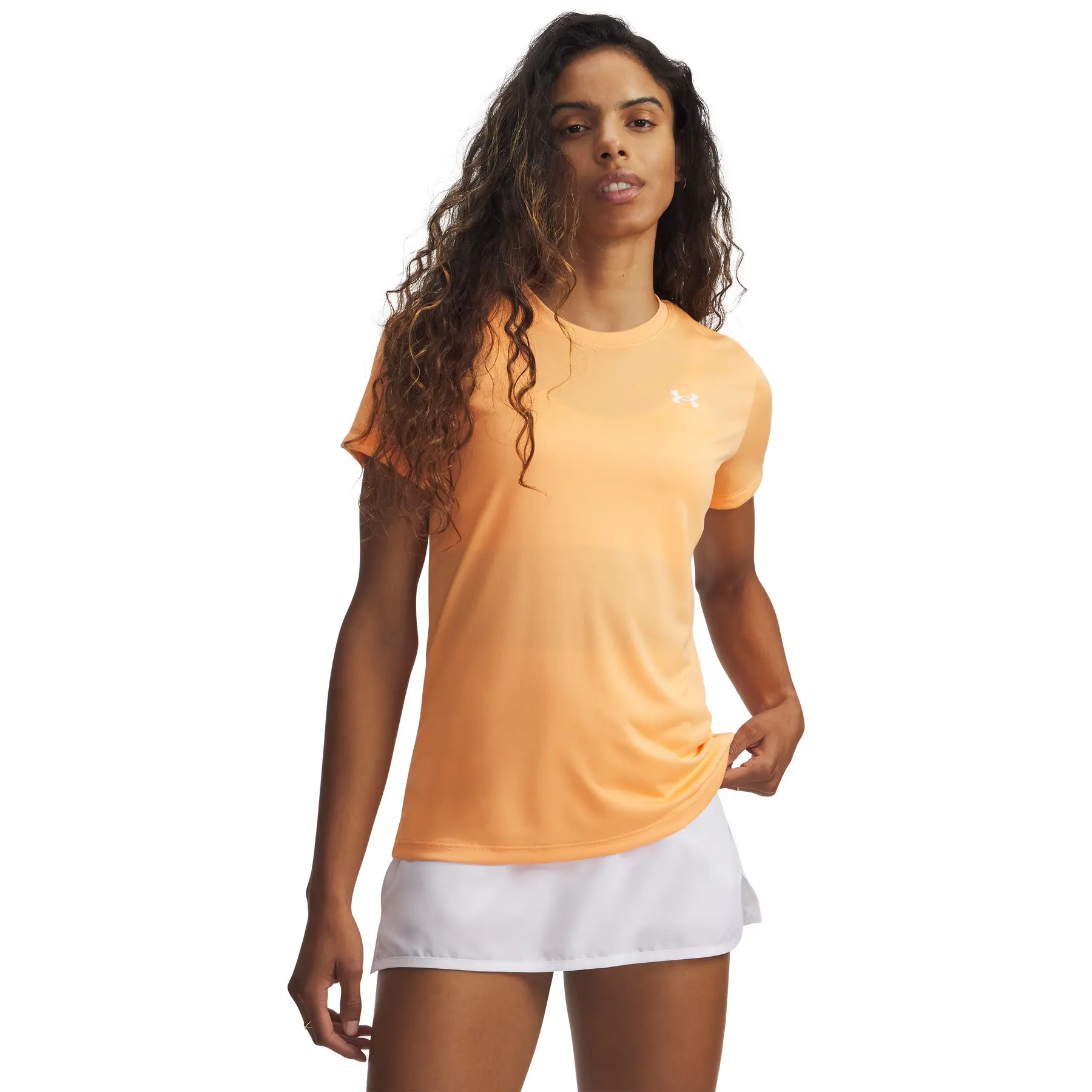 Under Armour Women's Orange V-Neck T-Shirt Tech