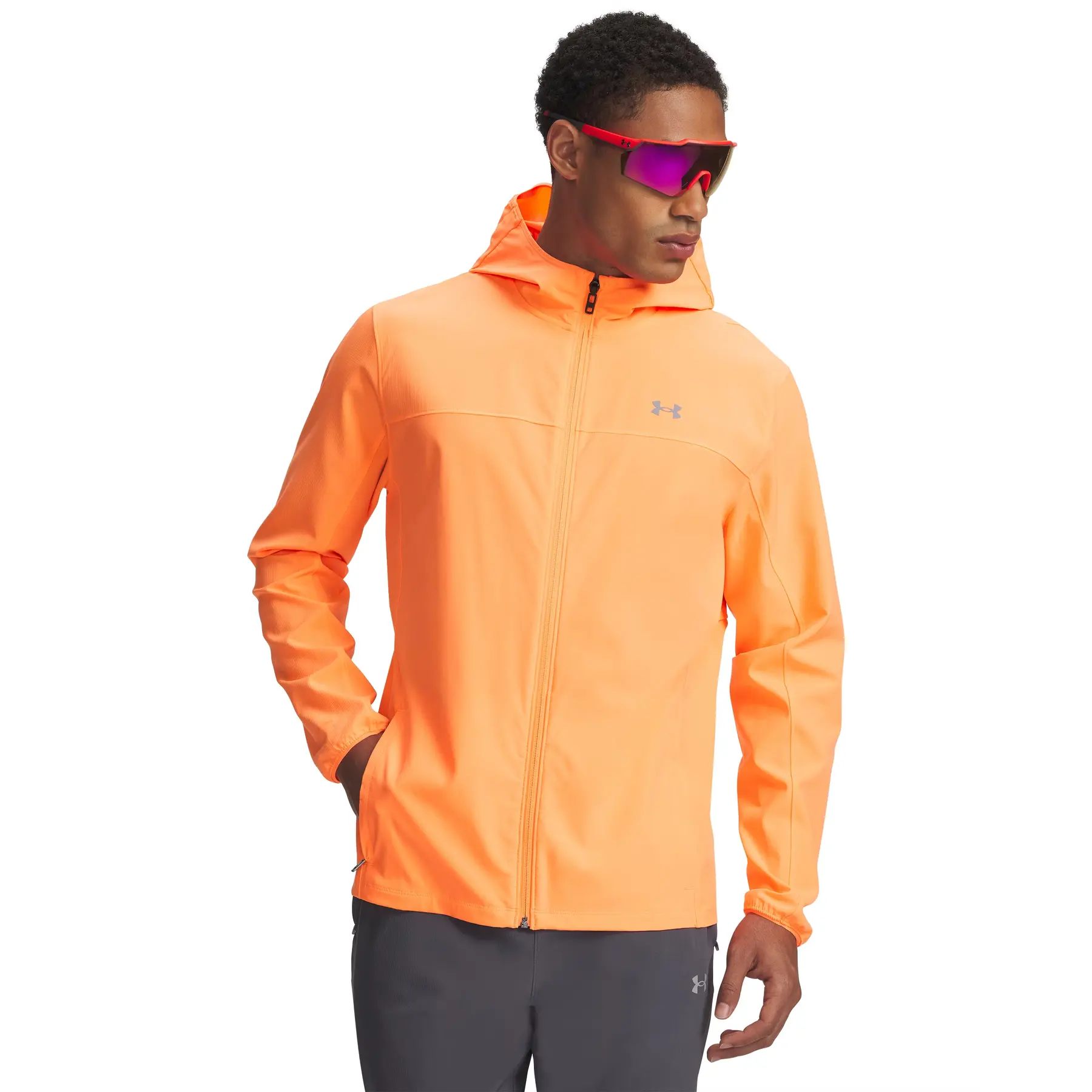 Under Armour Men's Orange Windbreaker Velociti Pro Storm