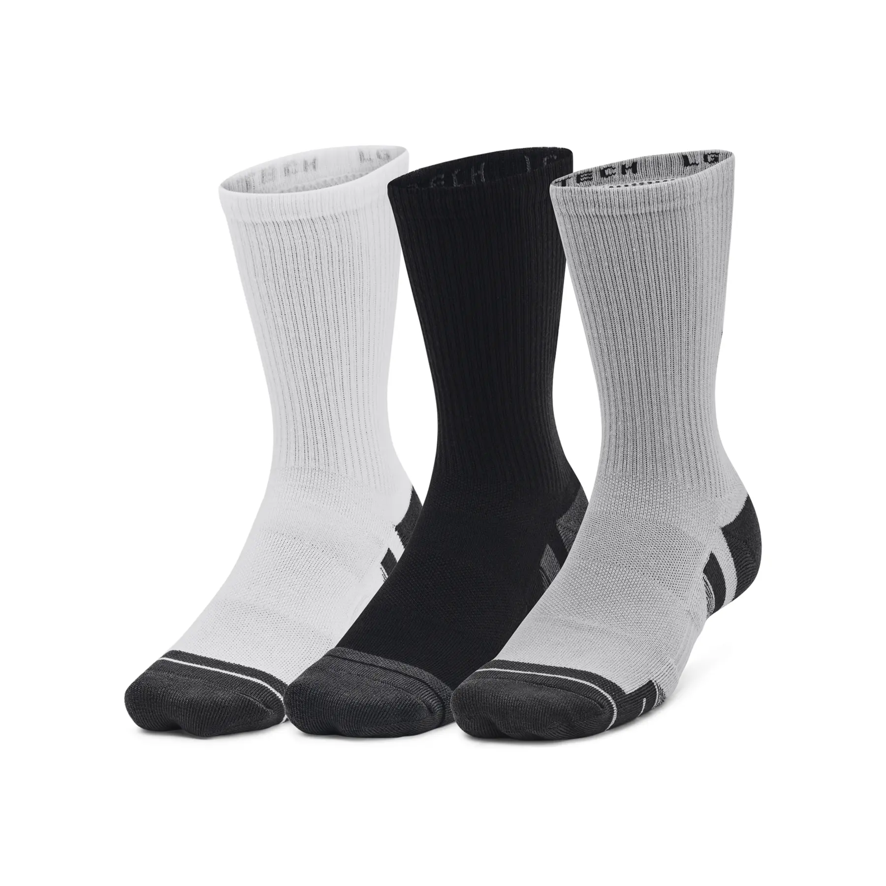 Under Armour Unisex Gris Football Socks Performance Tech (X3)