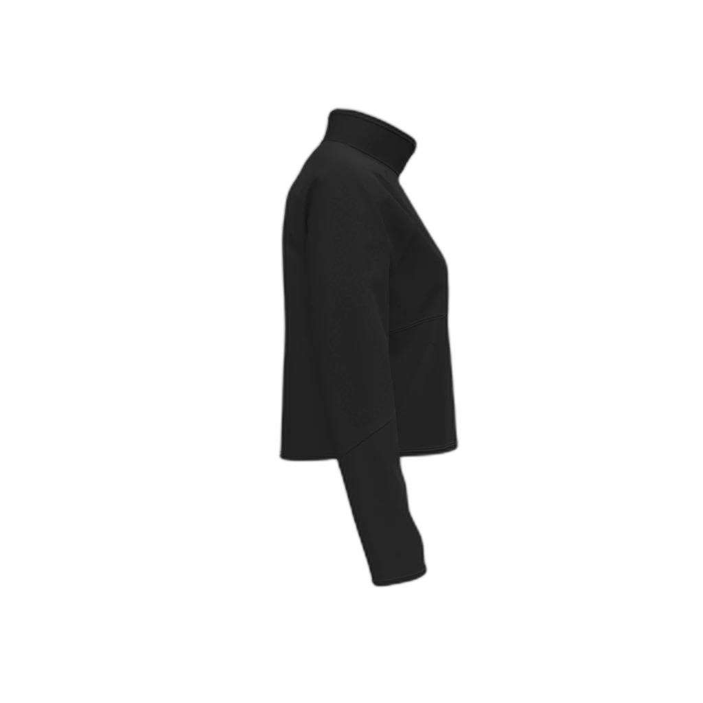 0198632763766 - Damen Crop Sweatshirt mit 1 2 Reißverschluss und Kängurutasche Unstoppable Fleece