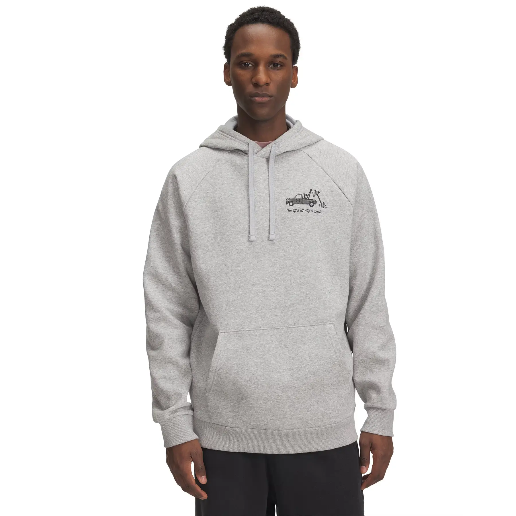Under Armour Men's Gris Hooded Sweatshirt Rival Hbr Logo