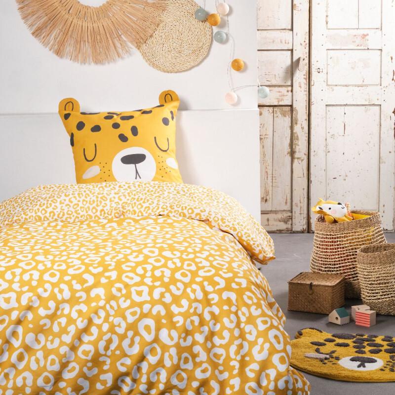 3574641208301 - Duvet cover set Yellow Jaune 140 x 200 cm Leopard