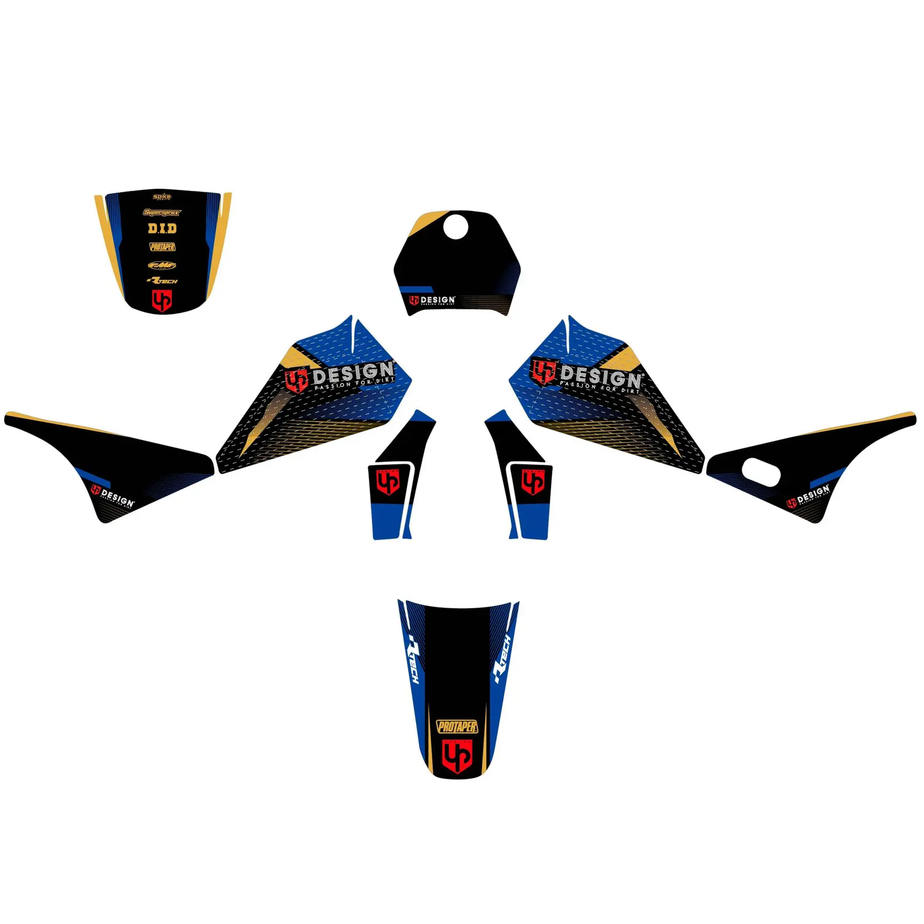 Motorrad Dekorationsset UP Design Spike Yamaha PW 80 (1983-2012)