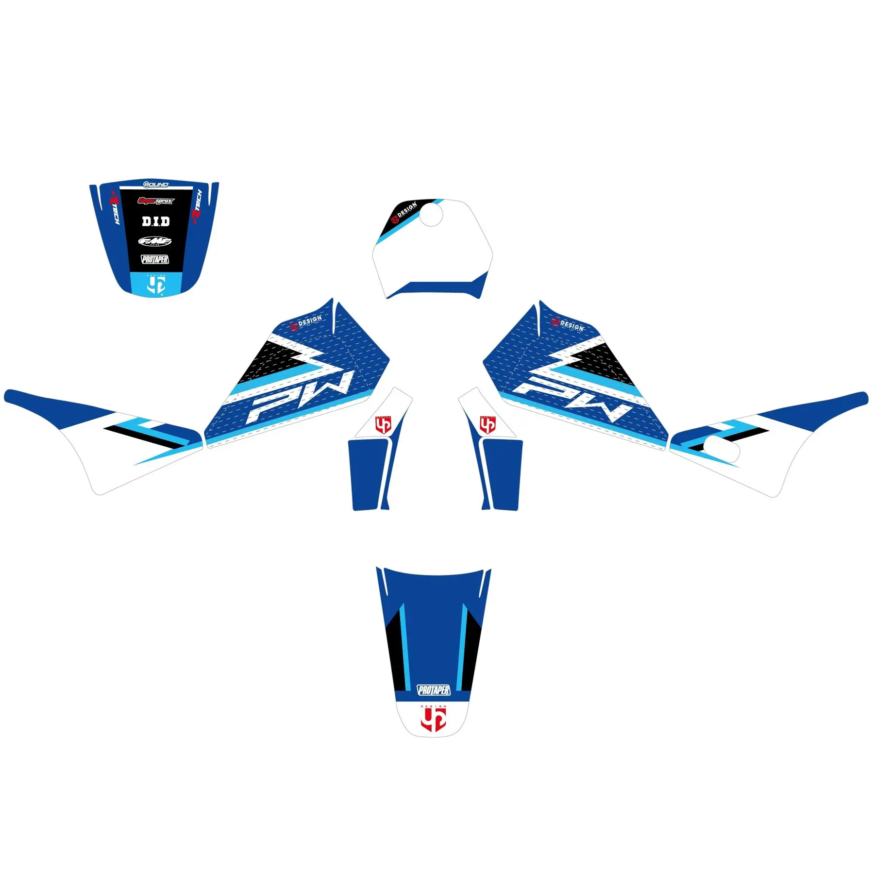 Motorrad Dekorationsset UP Design Round Yamaha PW 80 (1983-2012)