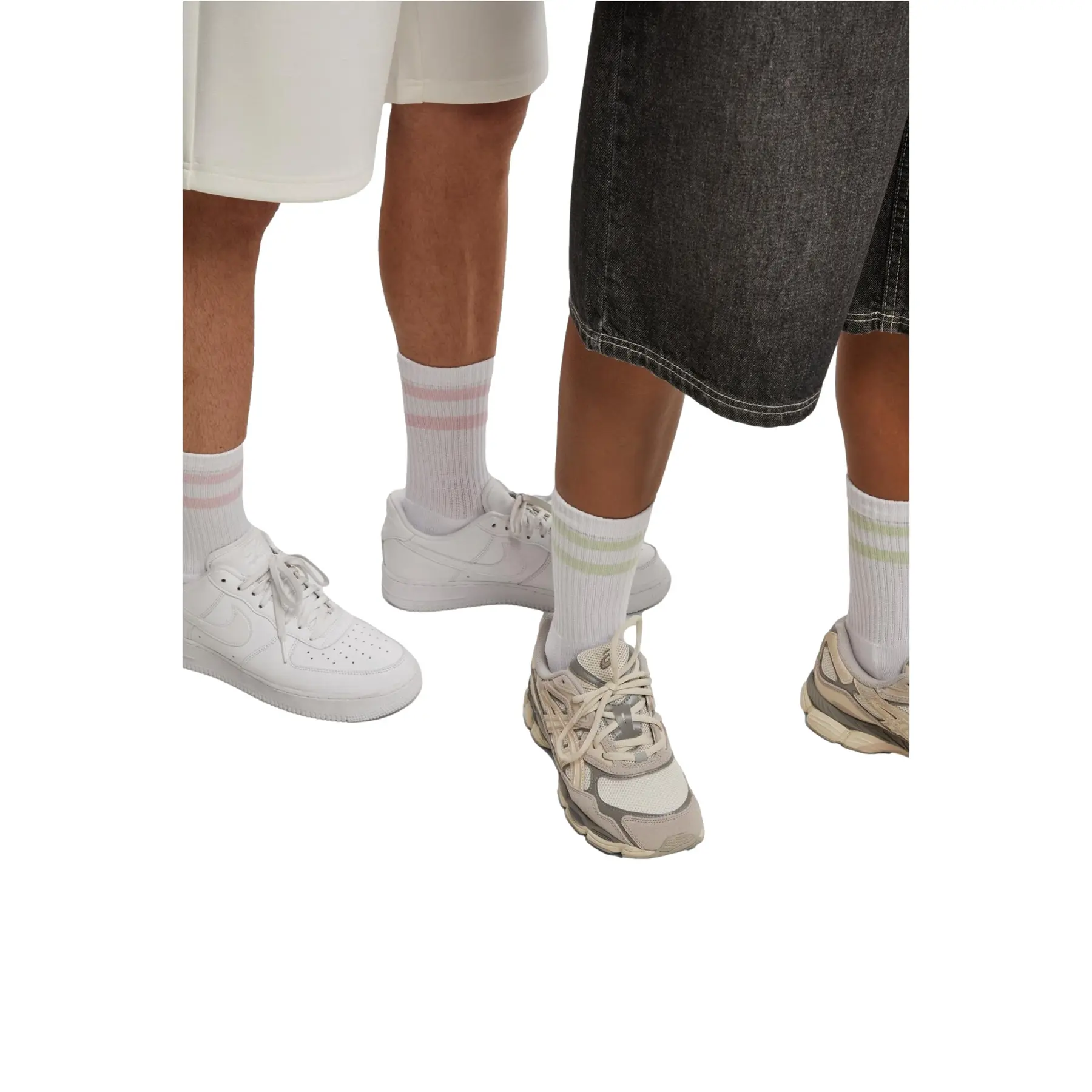 Urban Classics Unisex Blanc Double Stripe Socks (X5)
