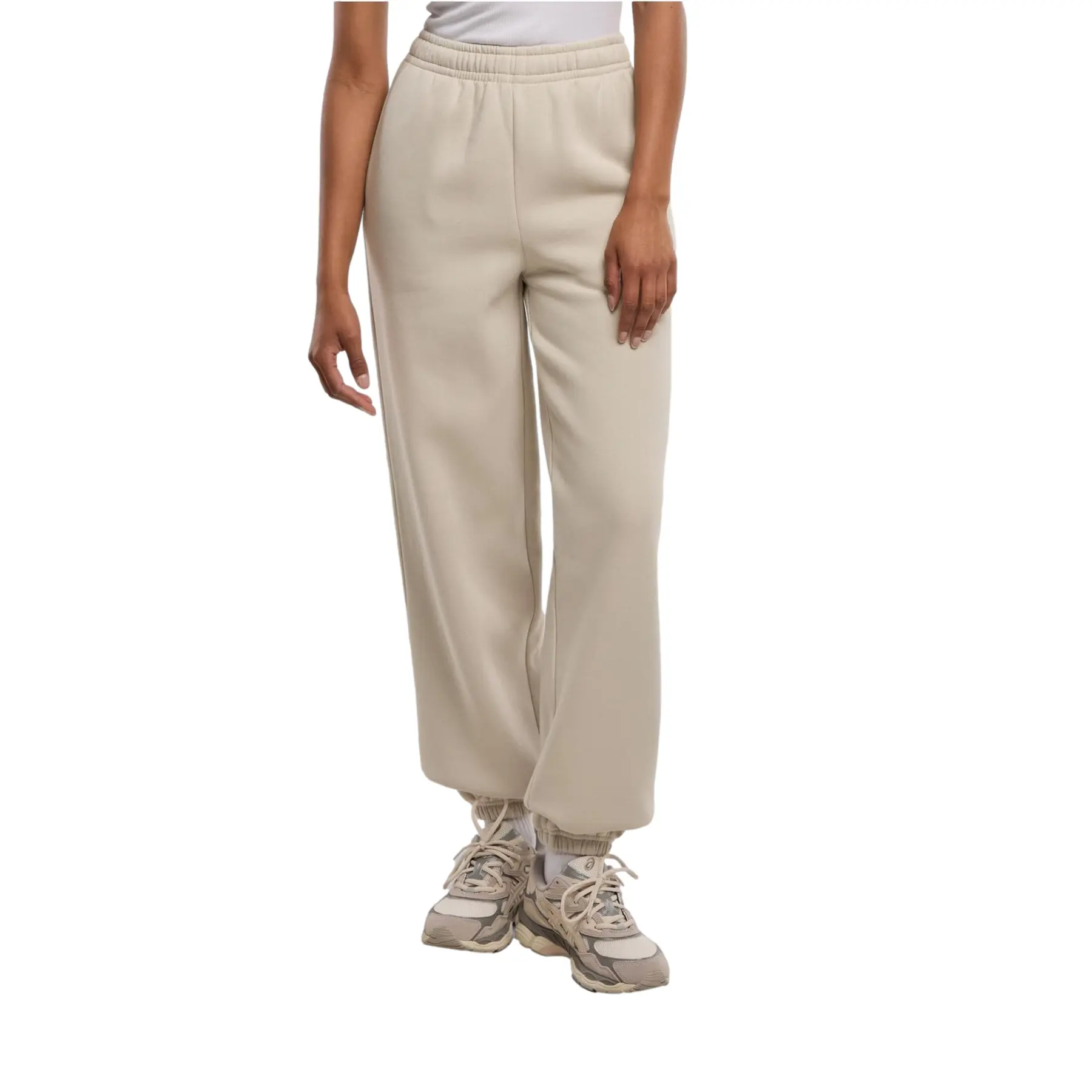 Urban Classics Women's Beige Joggers Fluffy