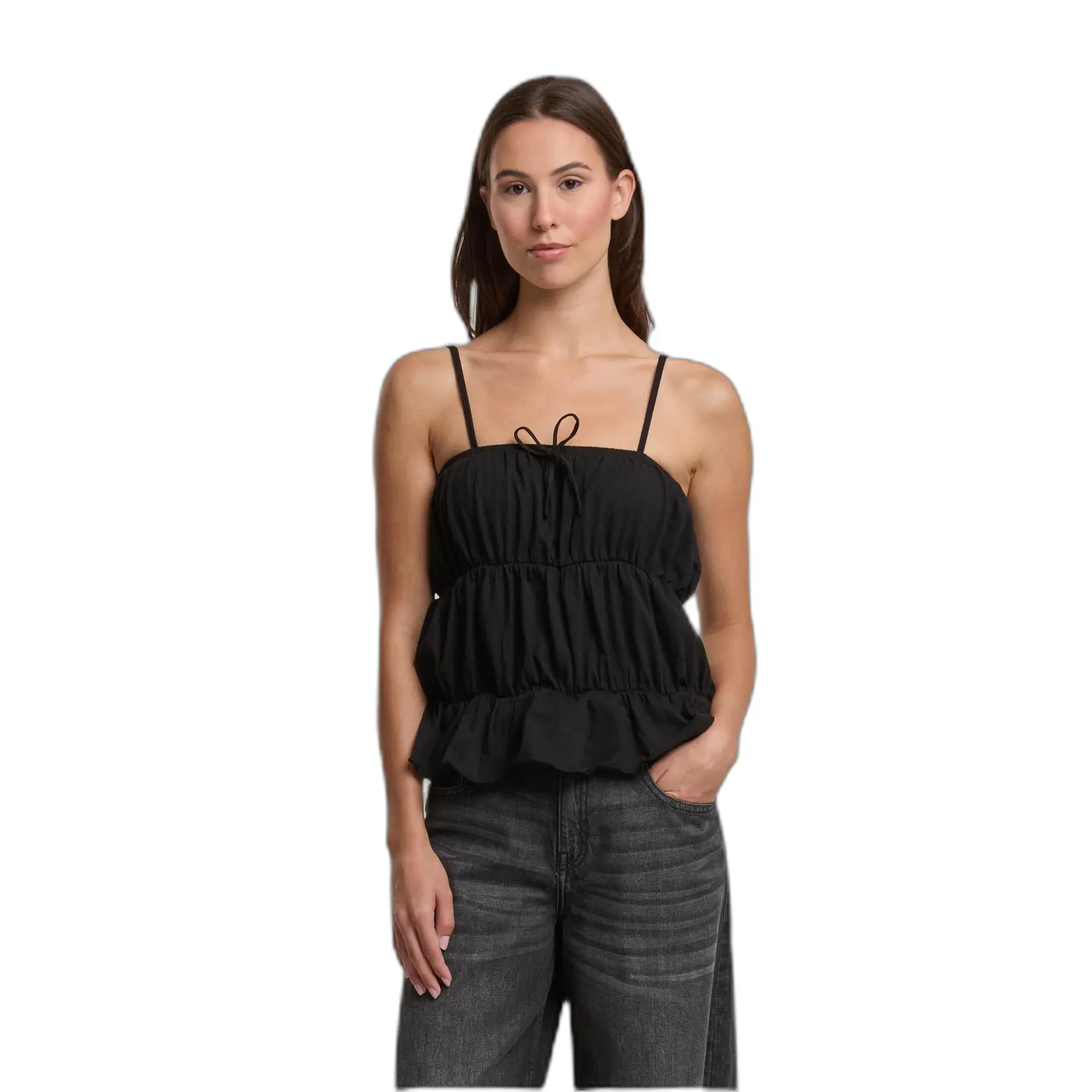 Urban Classics Women's Noir Strapless Tank Top