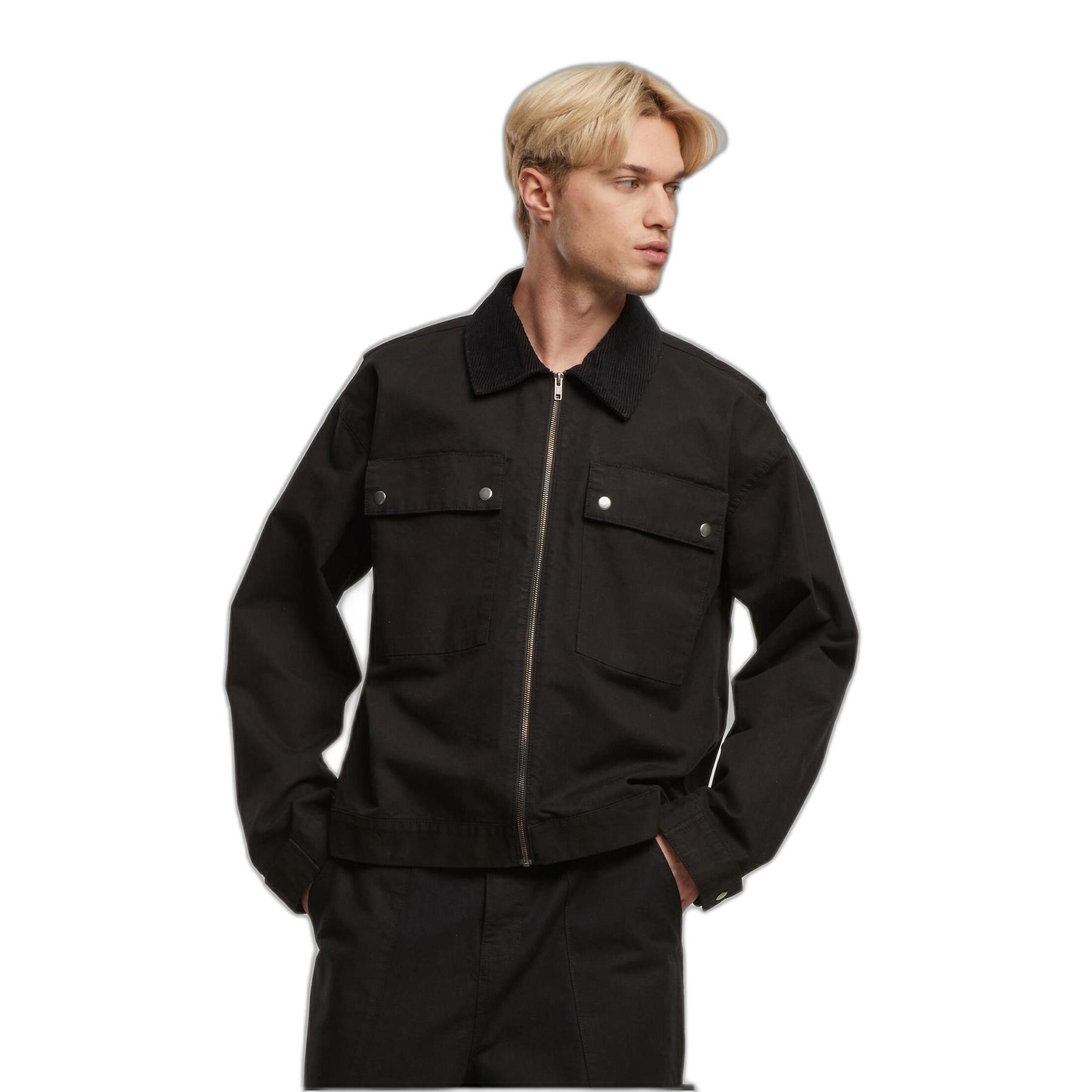 4065812865984 - Ladies Workwear Cropped Cotton Jacket Übergangsjacke schwarz in S