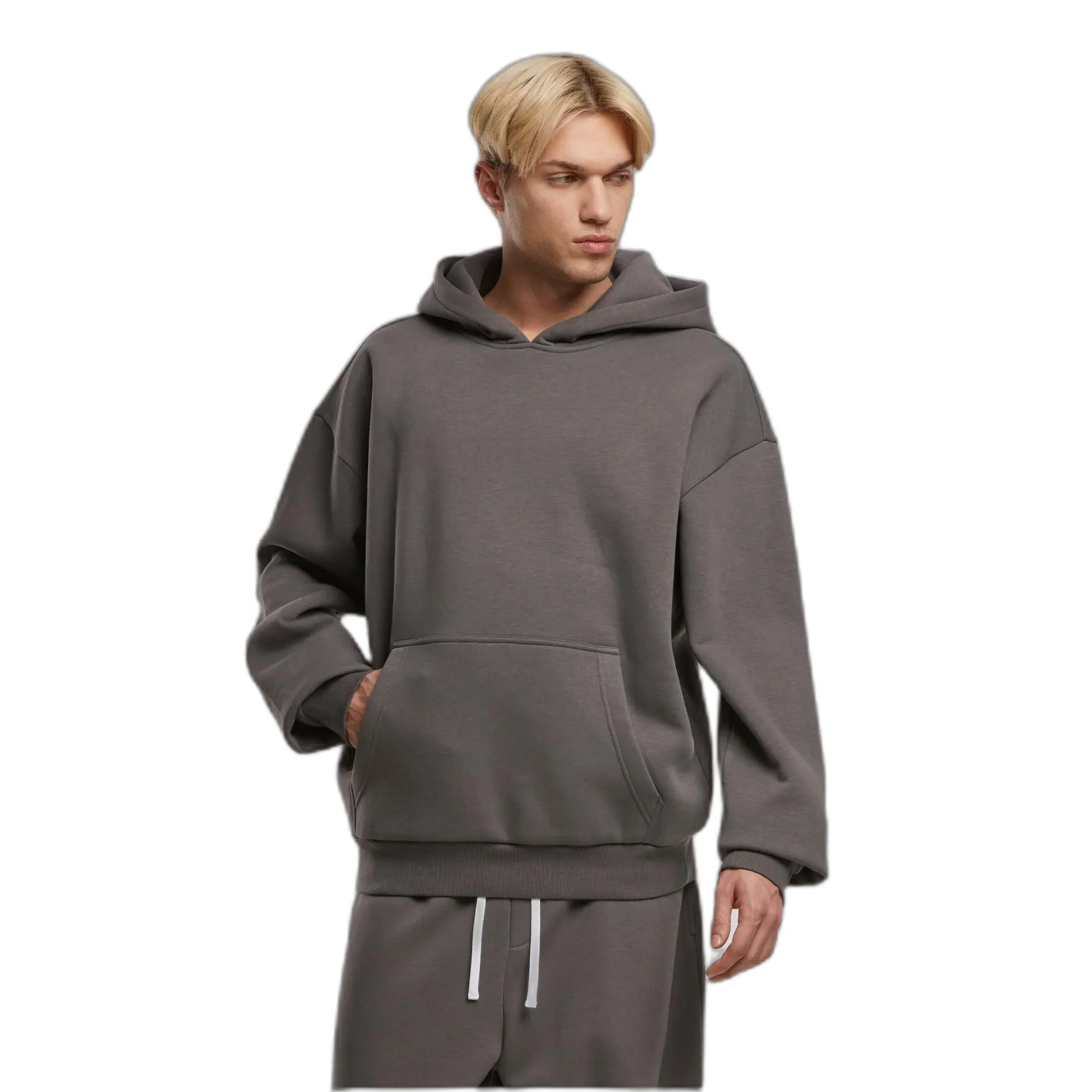 Urban Classics Men's Marron Hooded Sweatshirt Fluffy