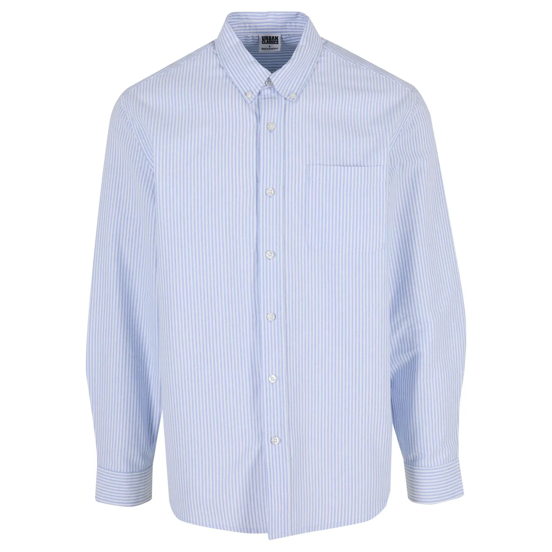 Image of Langarmshirt Urban Classics Striped Button Up Oxford