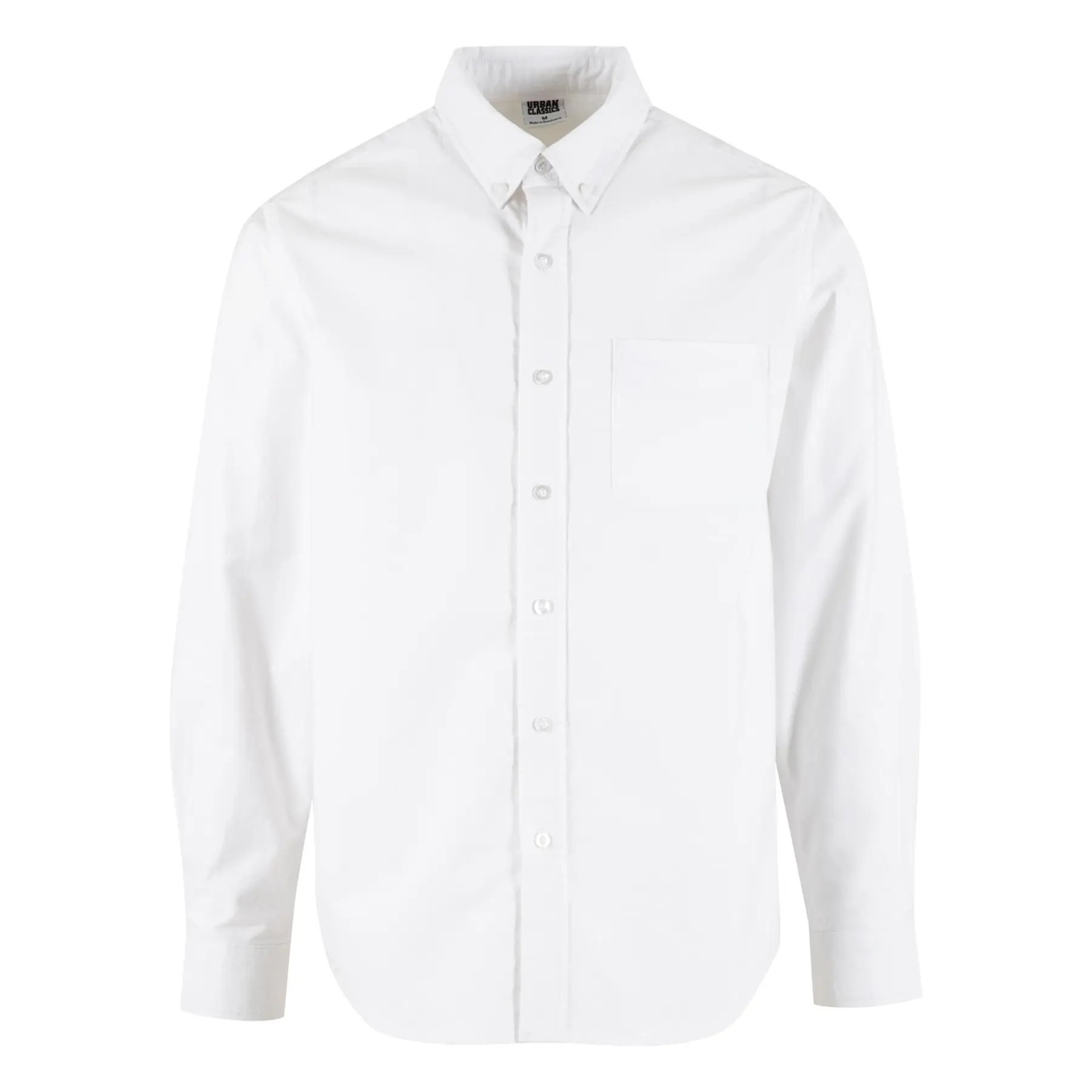 Urban Classics Men's Blanc Long Sleeve Shirt Oxford