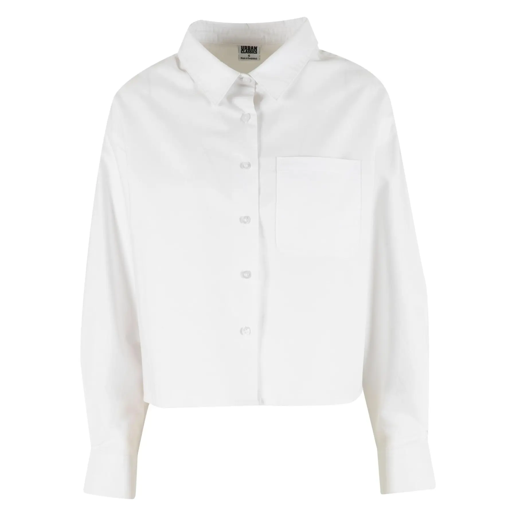 Urban Classics Women's Blanc Long Sleeve Shirt Oxford