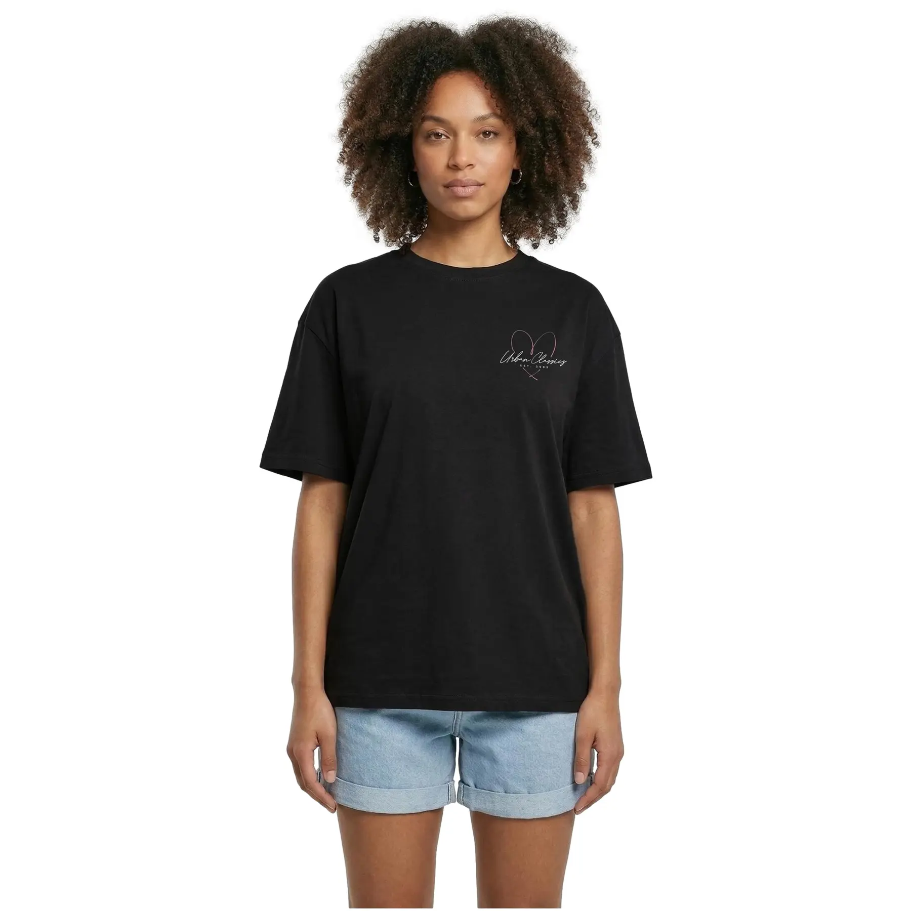 Damen T-Shirt Urban Classics Heart