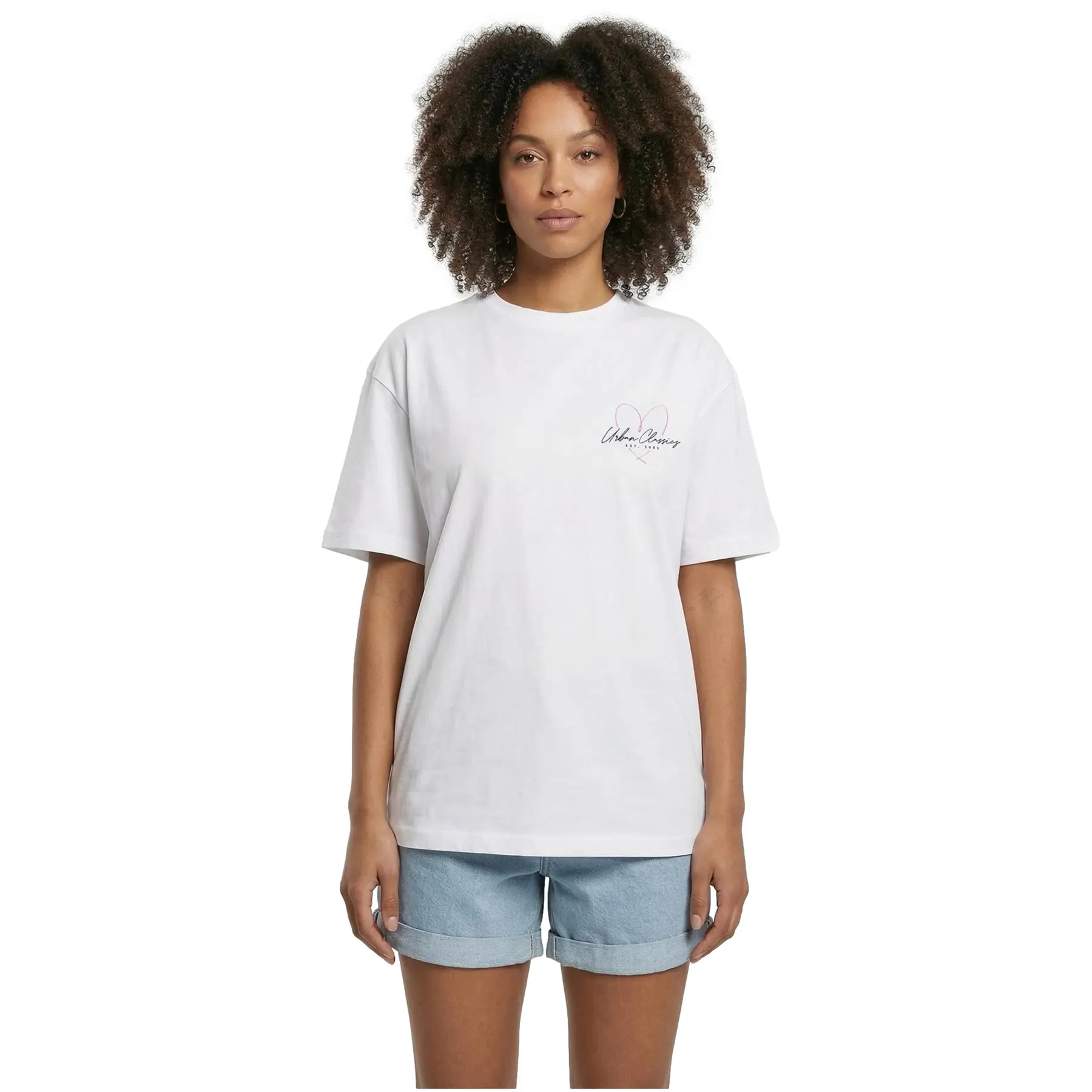 Damen T-Shirt Urban Classics Heart Logo