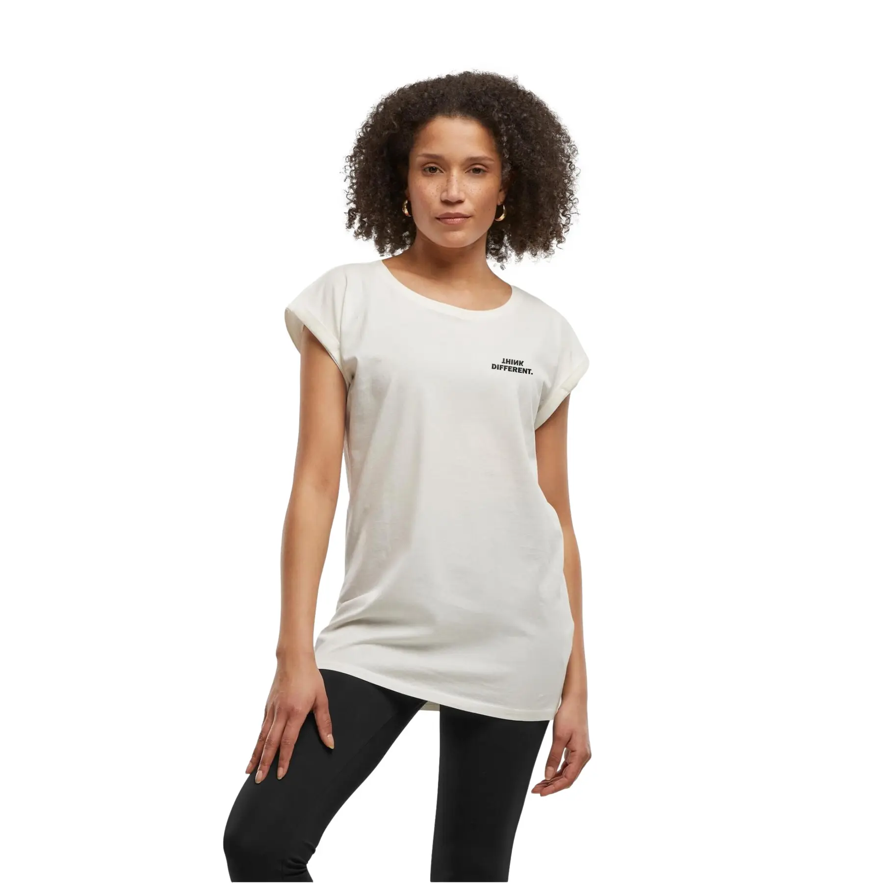 Damen T-Shirt Urban Classics Think Shoulder
