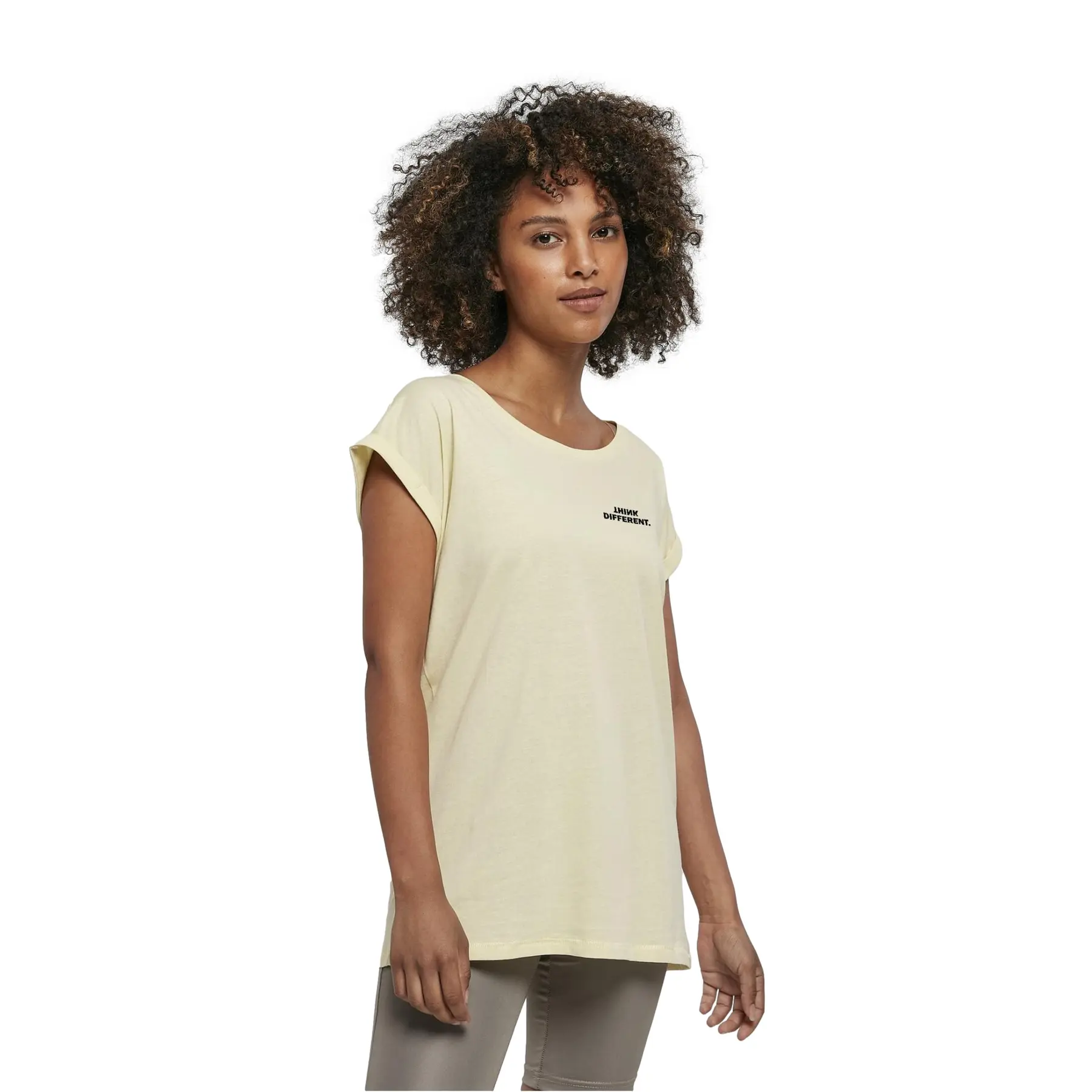 Damen T-Shirt Urban Classics Think Shoulder