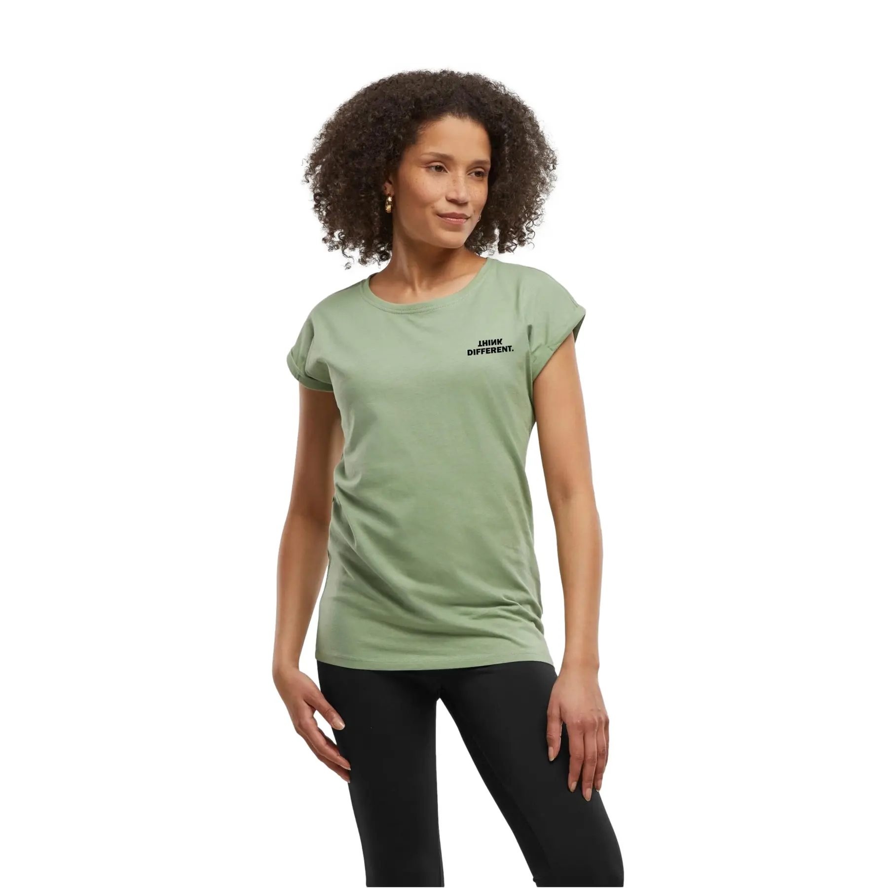 Damen T-Shirt Urban Classics Think Shoulder