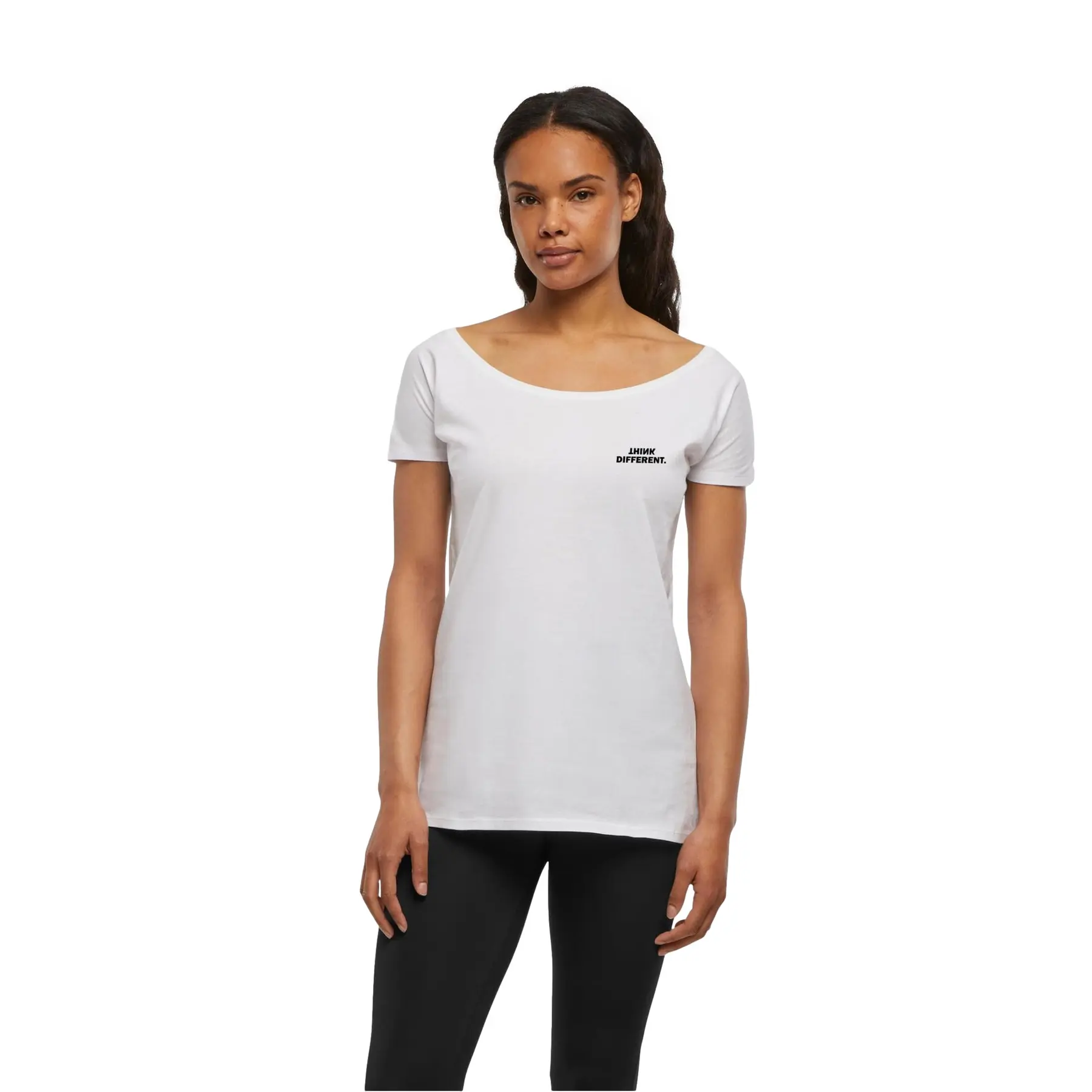 Damen T-Shirt mit weitem Ausschnitt Urban Classics Think