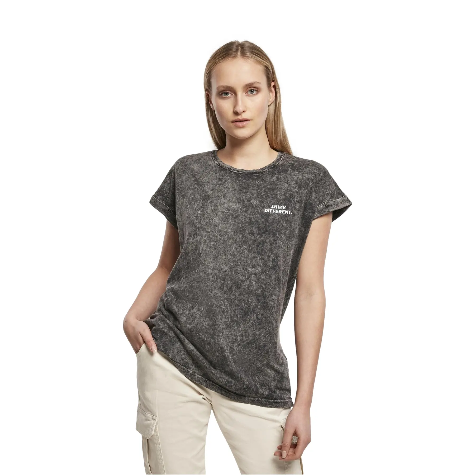 Damen T-Shirt Urban Classics Think Acid