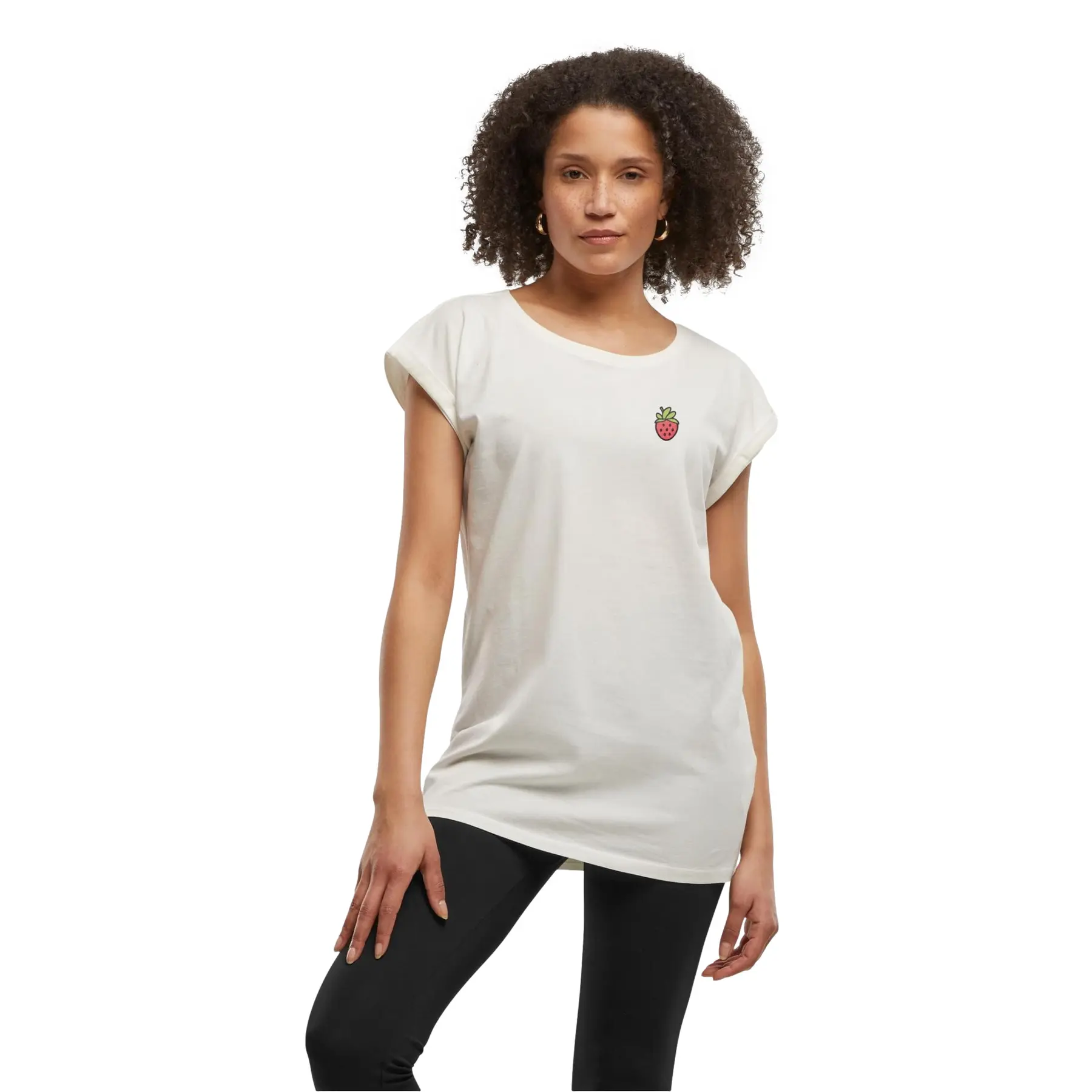 Damen T-Shirt Urban Classics Strawberry Shoulder