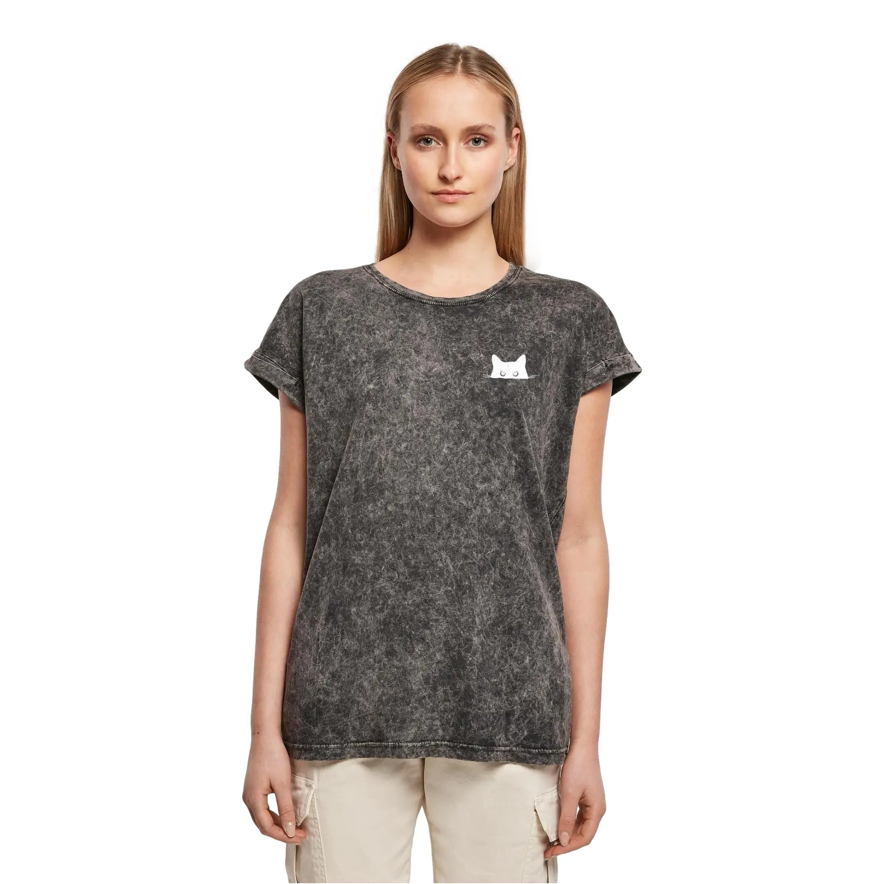 Damen T-Shirt Urban Classics Cat Acid