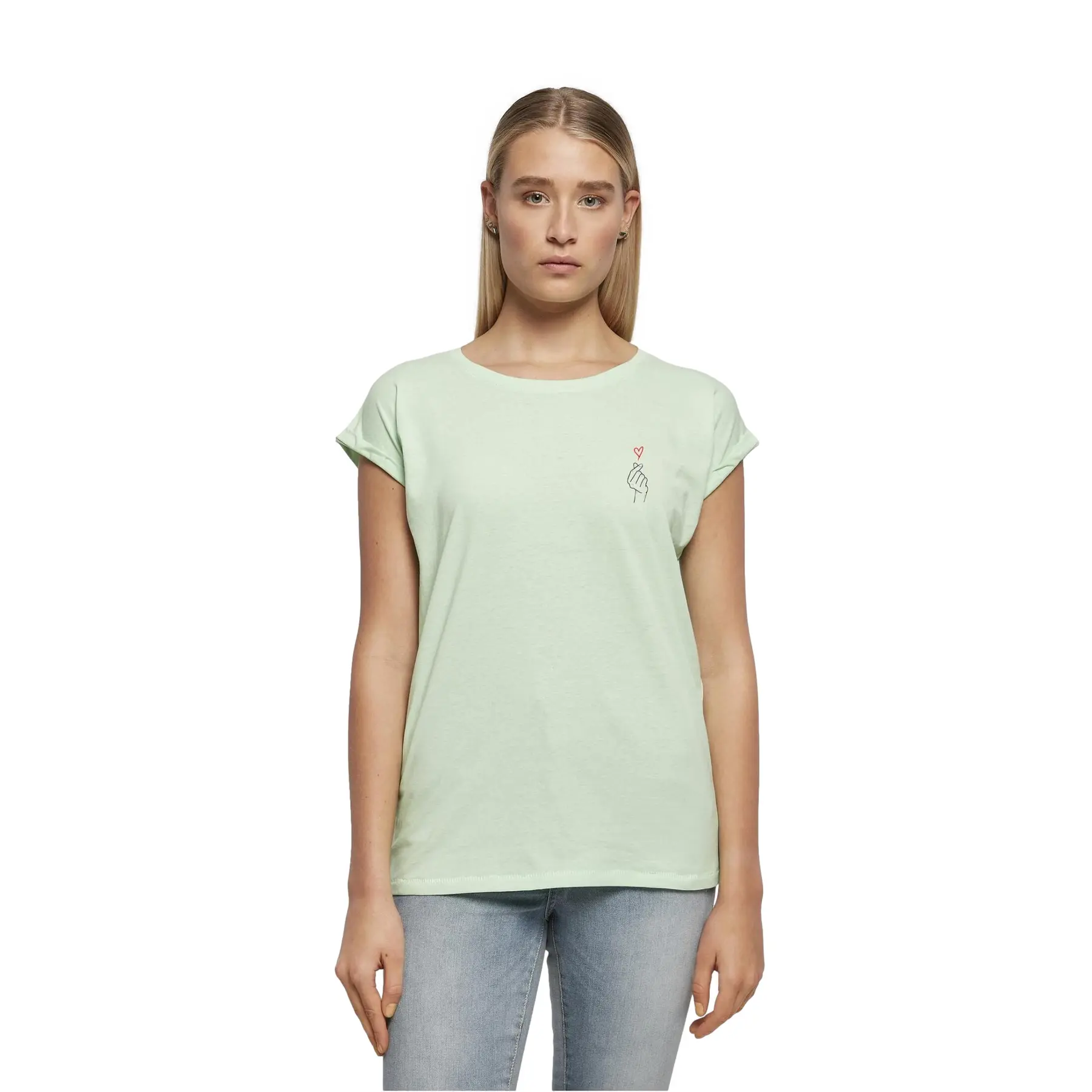 Damen T-Shirt Urban Classics K-Heart Shoulder