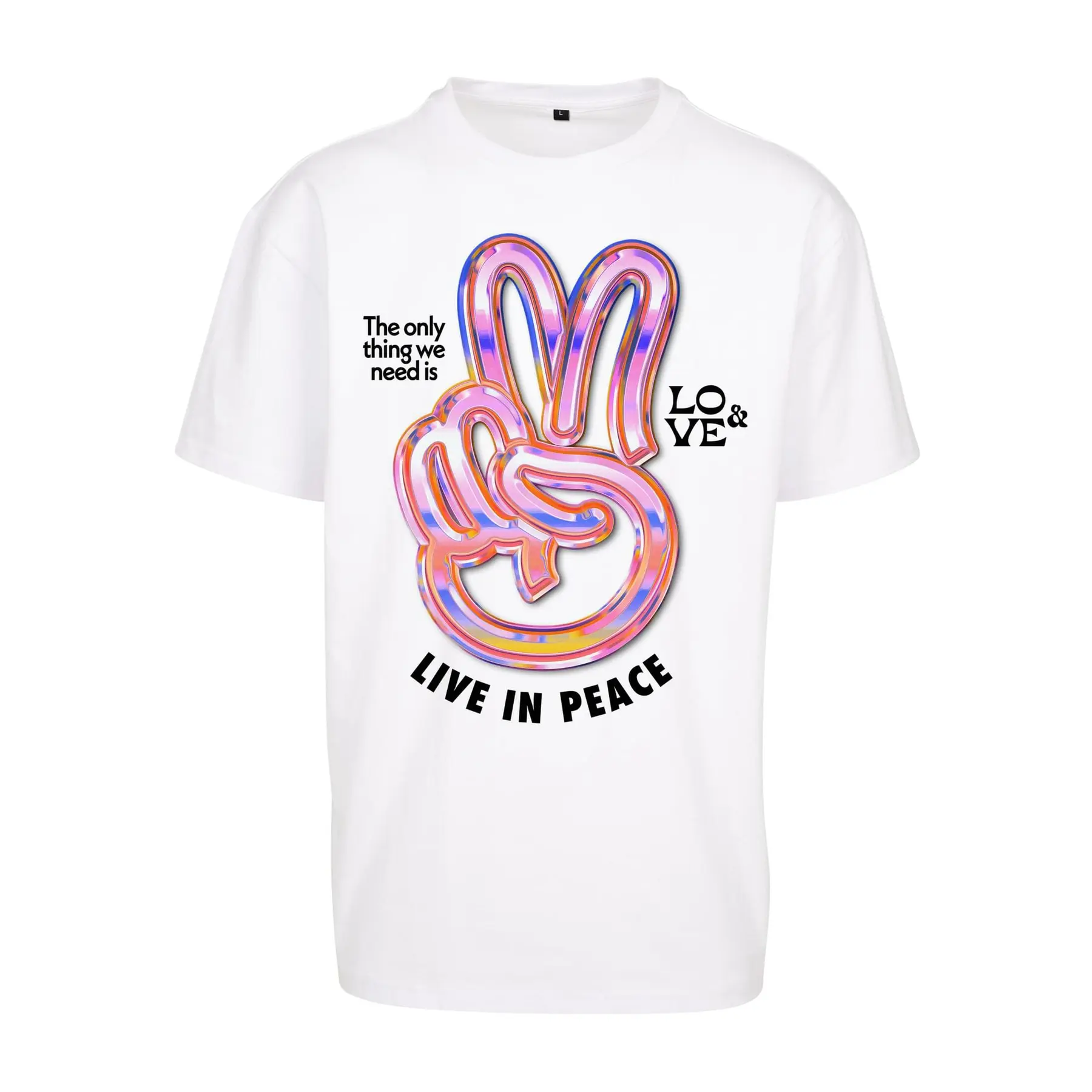 4066051115113 - T-Shirt Mister Tee Live in Peace Oversize