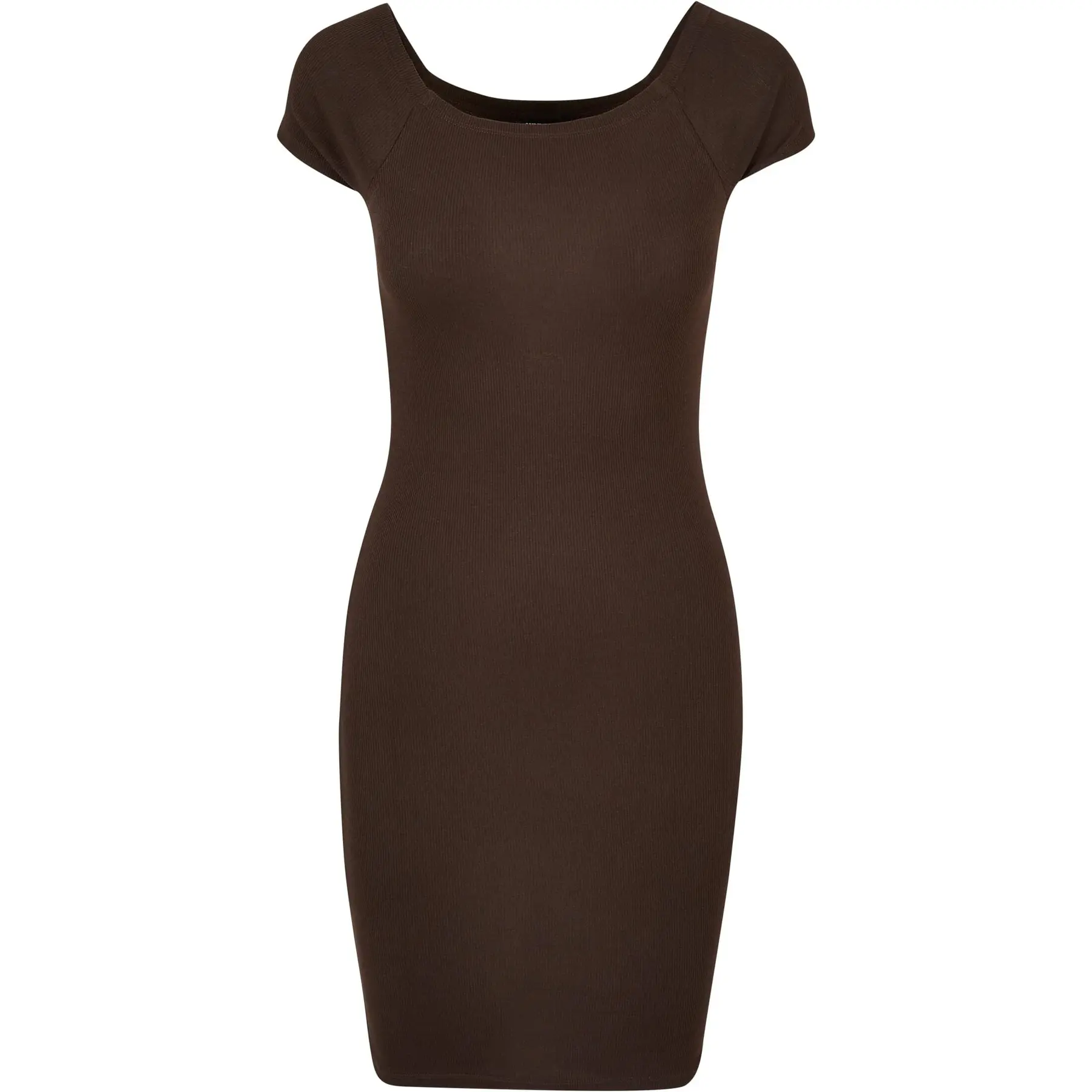 4065812393920 - Geripptes Kleid mit freien Schultern Damen Urban Classics