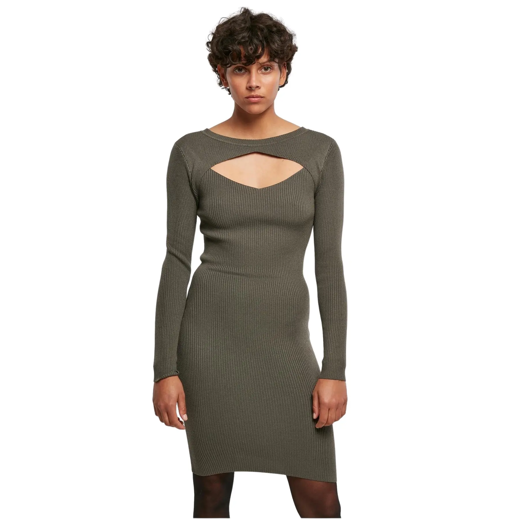 4065812228932 - Pulloverkleid mit Ausschnitt Damen große Größen Urban Classics