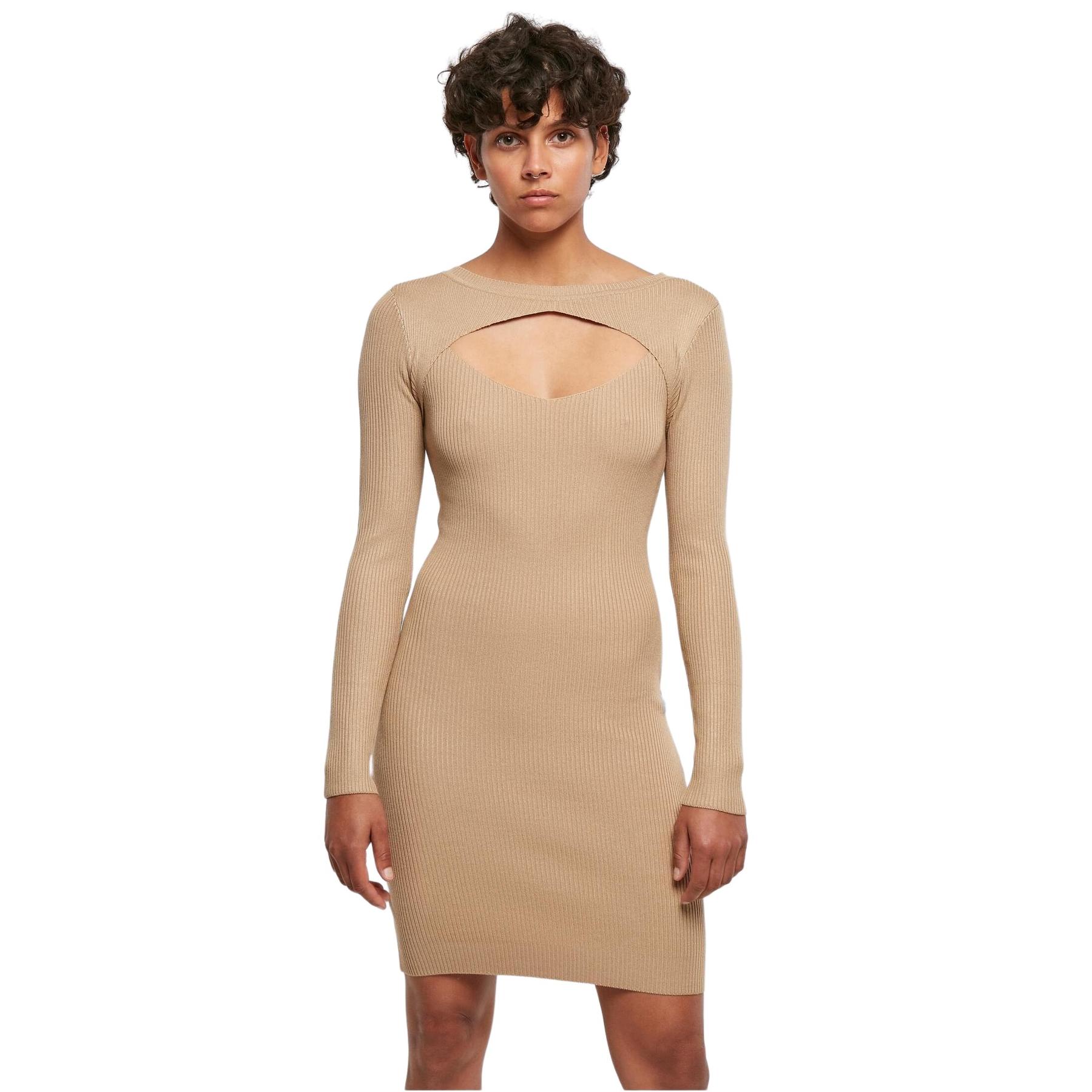 4065812229090 - Pulloverkleid mit Ausschnitt Damen große Größen Urban Classics