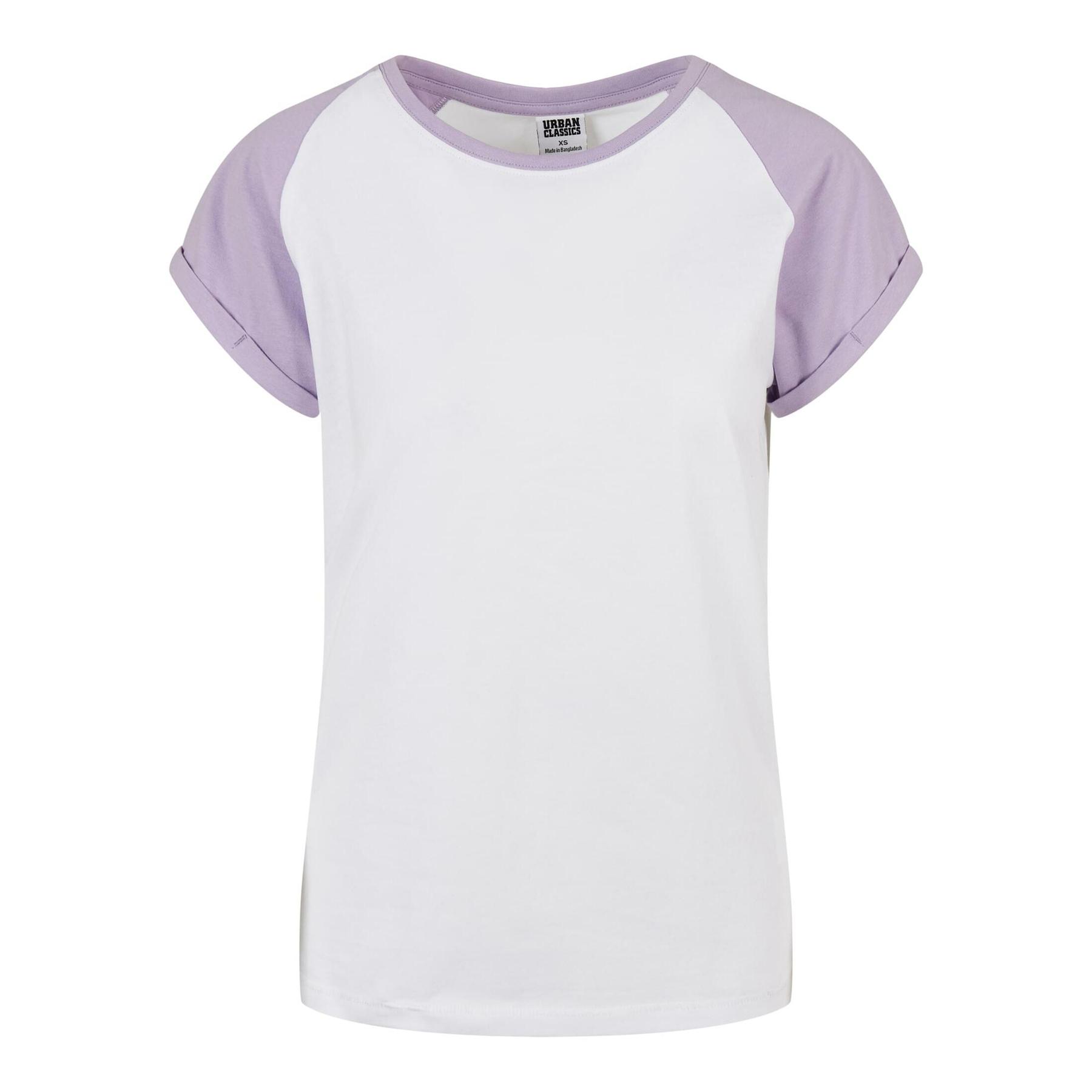 4065812121493 - Ladies Contrast Raglan Tee T-Shirt weiß lila