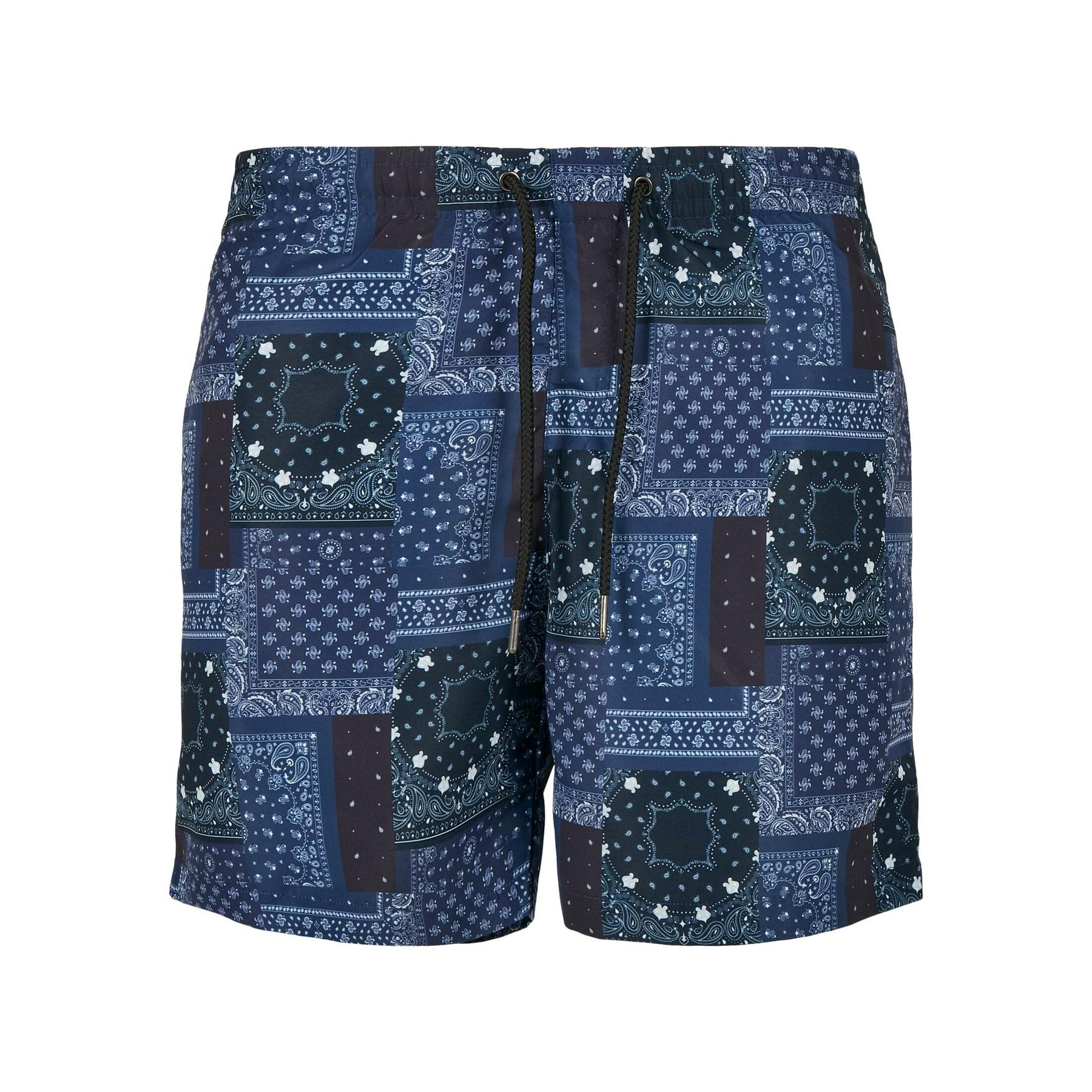 4065812168931 - Pattern Swim Shorts Badeshort blau schwarz in S