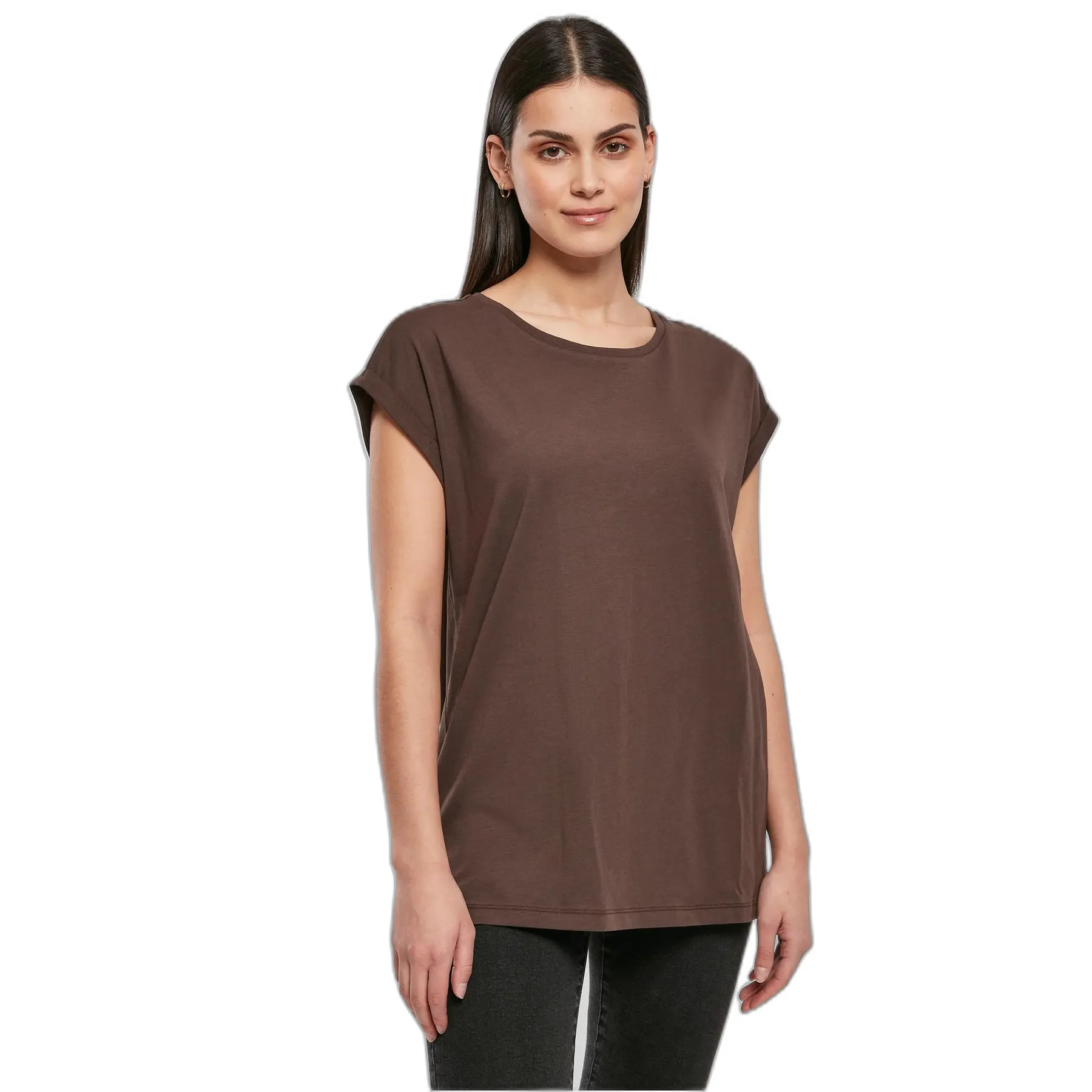 T-Shirt mit verlängerter Schulter Damen Urban Classics Organic GT