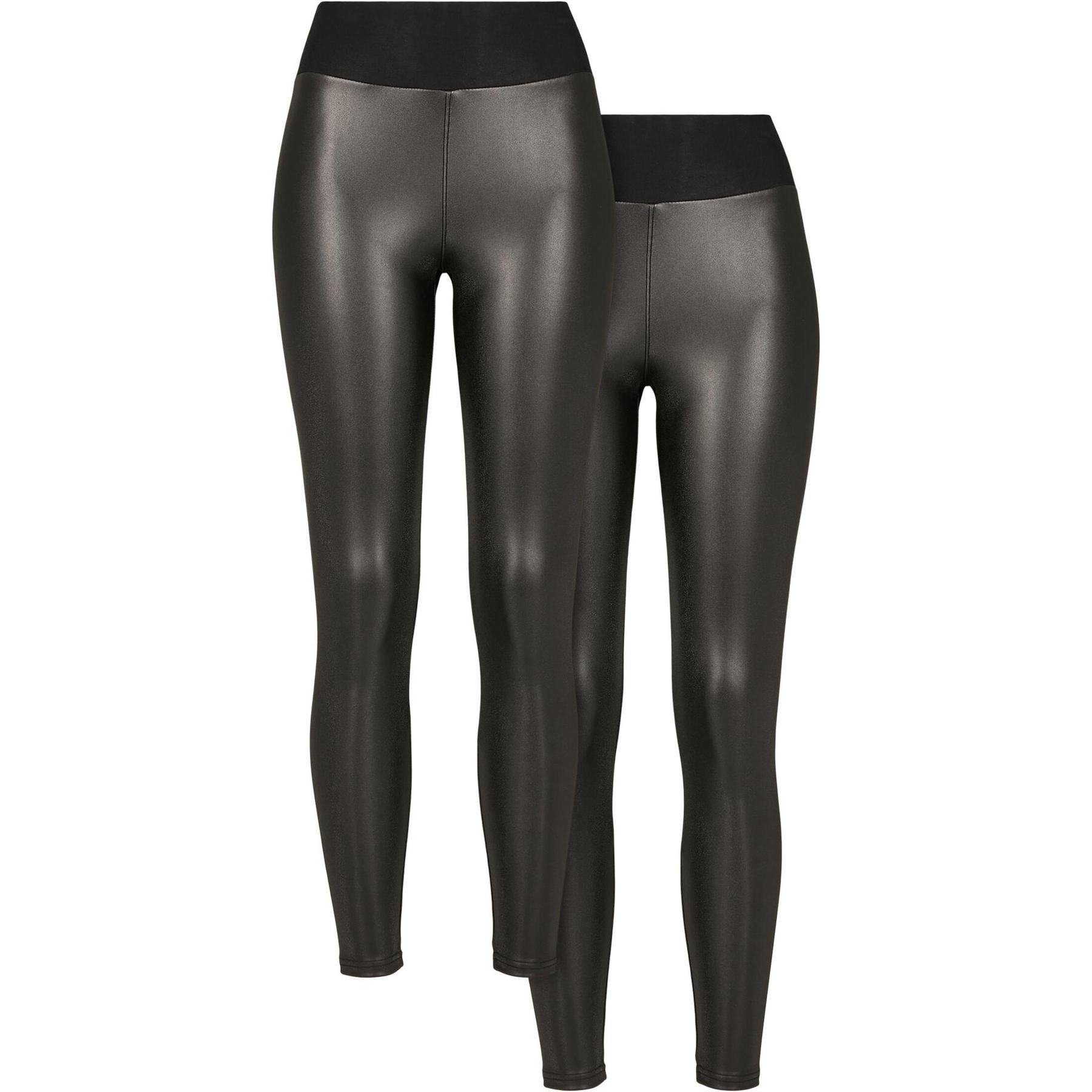 4065812280848 - Leggings mit hoher Taille aus Kunstleder Damen (x2)