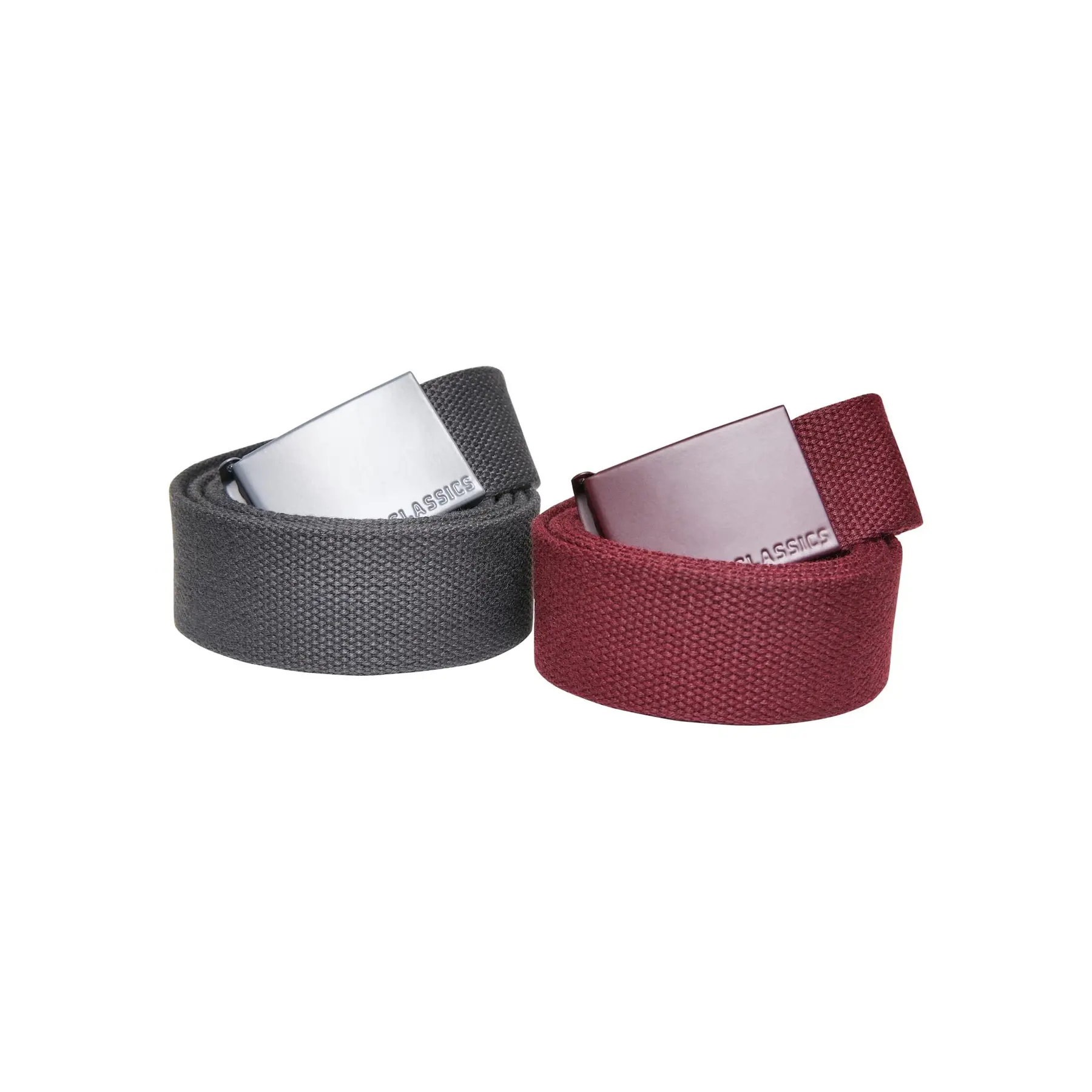 4065812278395 - Colored Buckle Canvas Belt 2-Pack Gürtel charcoal burgund