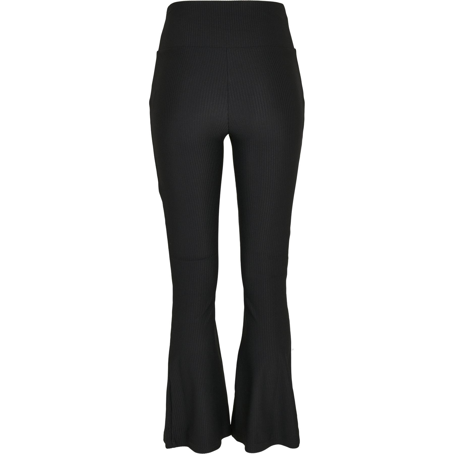 4053838882382 - Ladies High Waist Rib Boot Cut Leggings Leggings schwarz