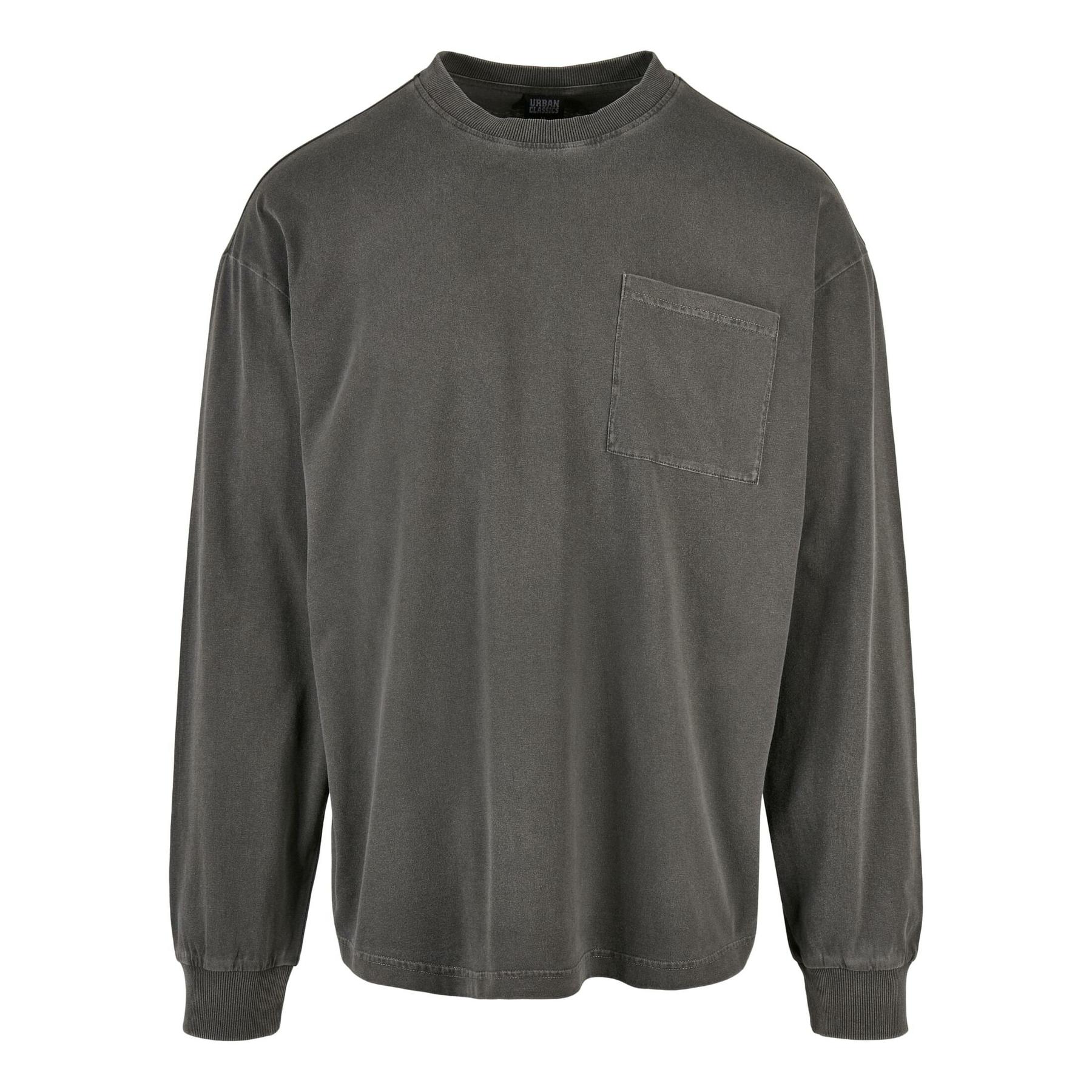 4065812055330 - Pigment Dyed Pocket Longsleeve Gr S Herren Grau