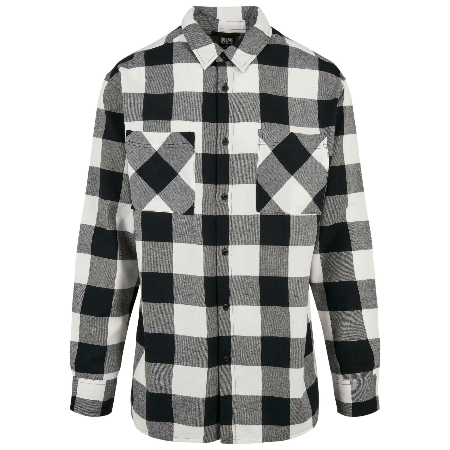 4065812056849 - Long Oversized Checked Shirt Langarmhemd schwarz weiß
