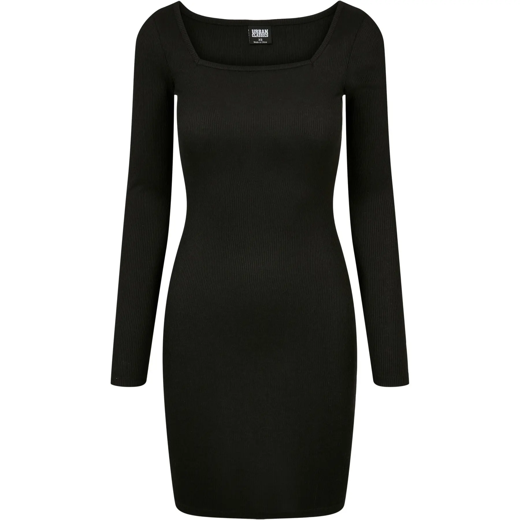 Image of Geripptes Kleid mit quadratischem Ausschnitt, Damen Urban Classics