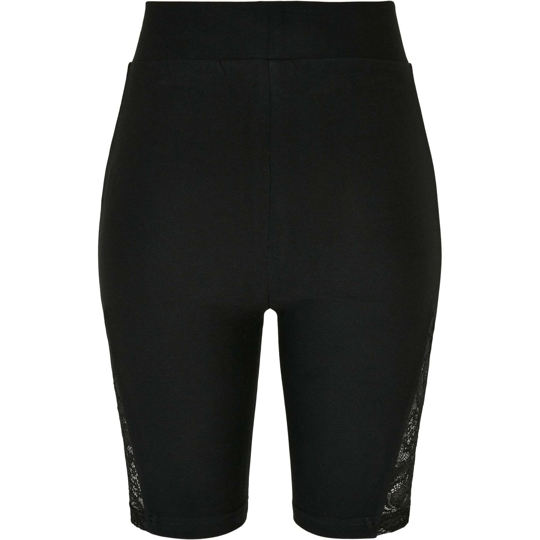 4065812107060 - Ladies High Waist Lace Inset Cycle Shorts Short schwarz