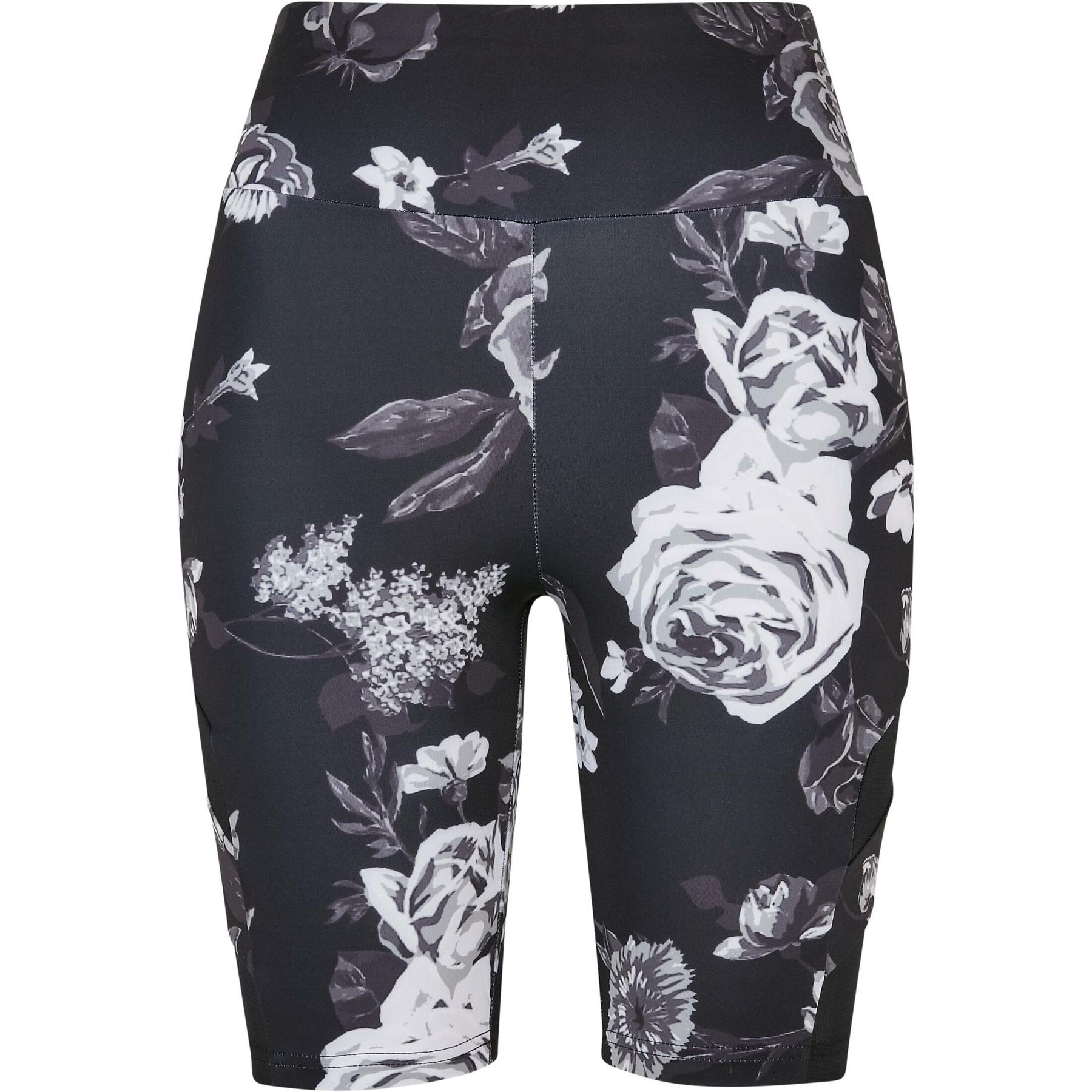 4065812185198 - Ladies High Waist Tech Mesh AOP Cycle Shorts Short schwarz weiß