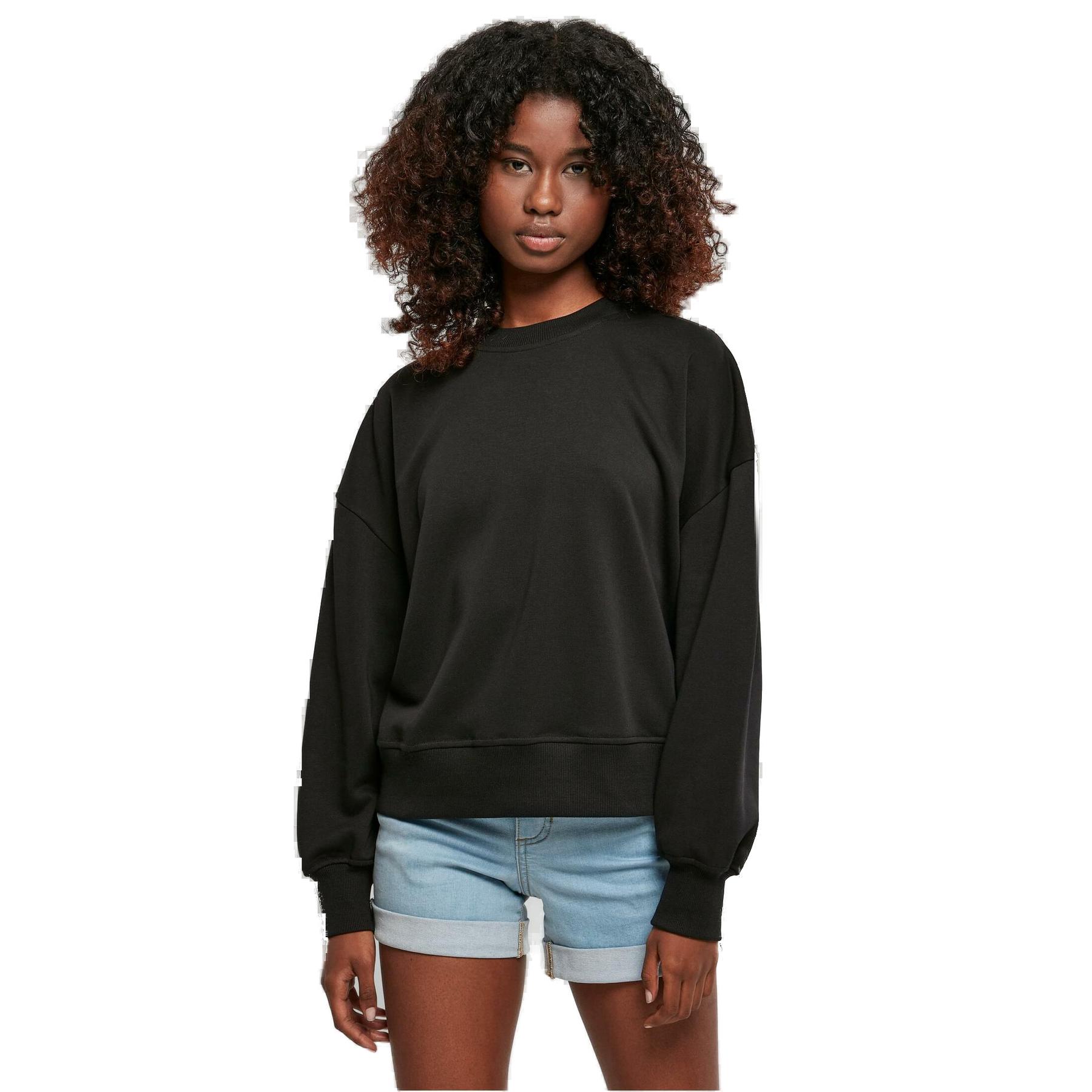 4065812112088 - Ladies Oversized Rainbow Crewneck Sweatshirt schwarz