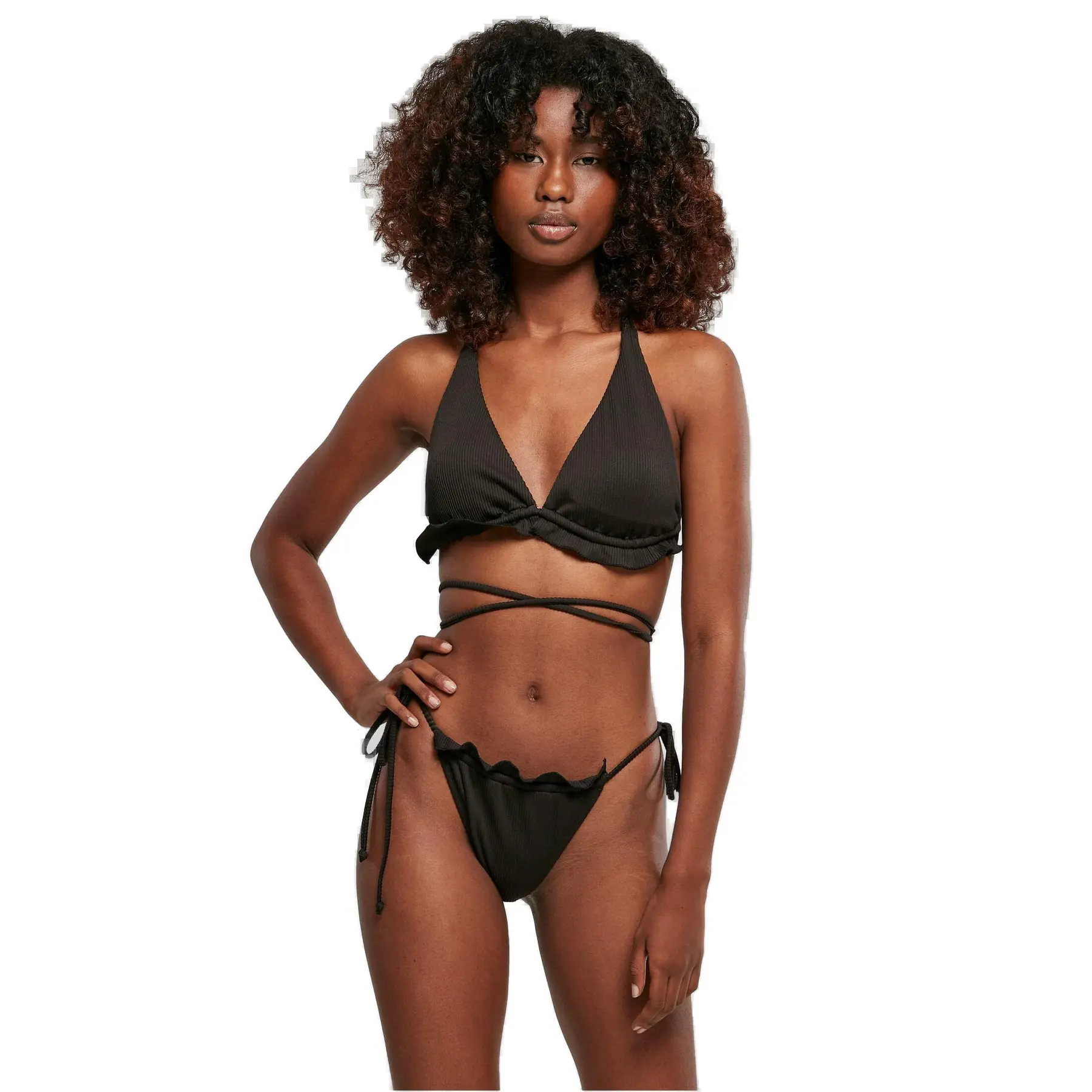 4065812118325 - Ladies Rib Babylock Triangle Bikini Bikini-Set schwarz in M