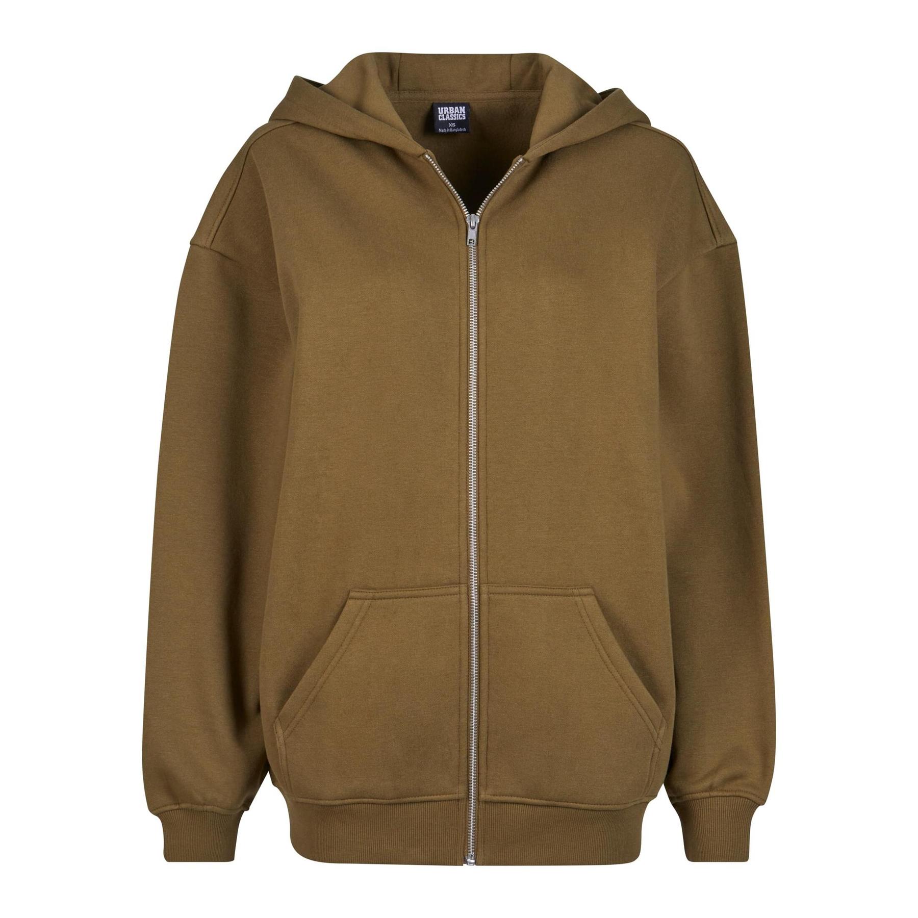 Felpa oversize con zip a cappuccio da donna Urban Classics