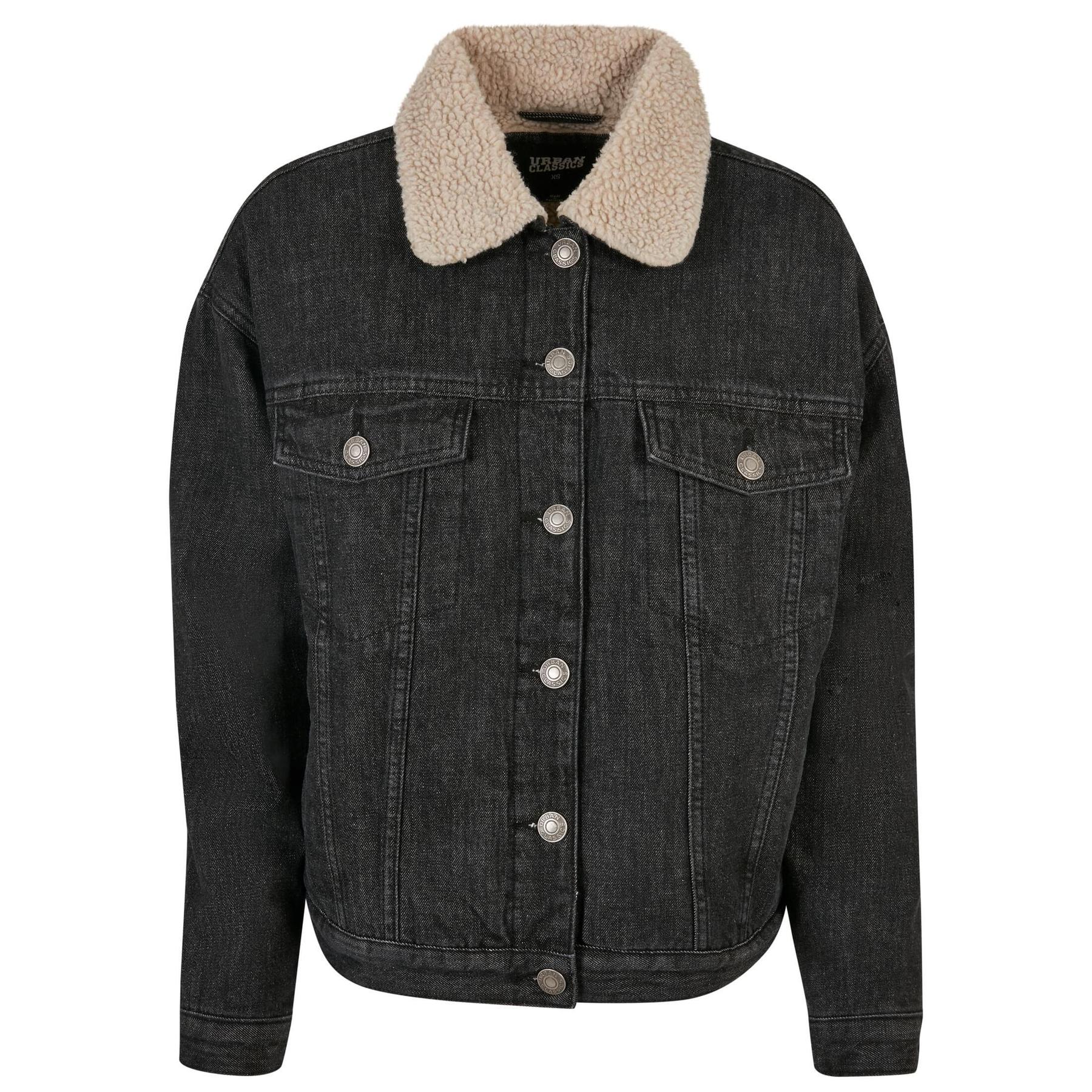 4065812225474 - Jeansjacke mit Sherpa-Kragen Oversize Damen Urban Classics