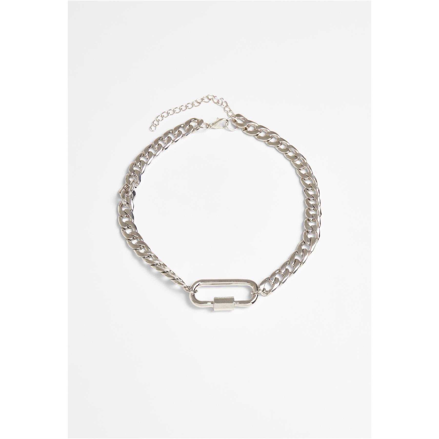 4065812130792 - Fastener Necklace Halskette silberfarben