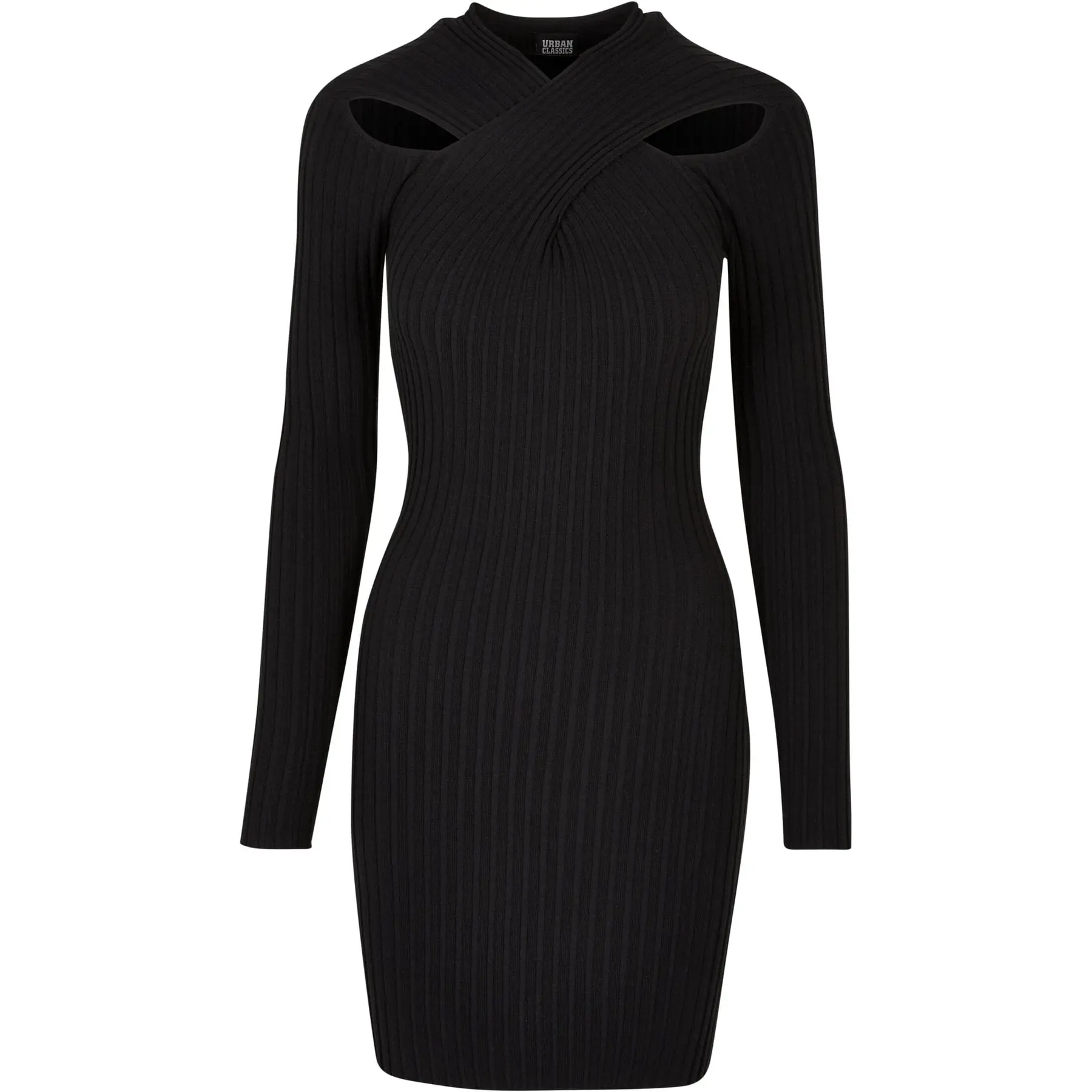 Rippstrickkleid, gekreuzt, Damen Urban Classics