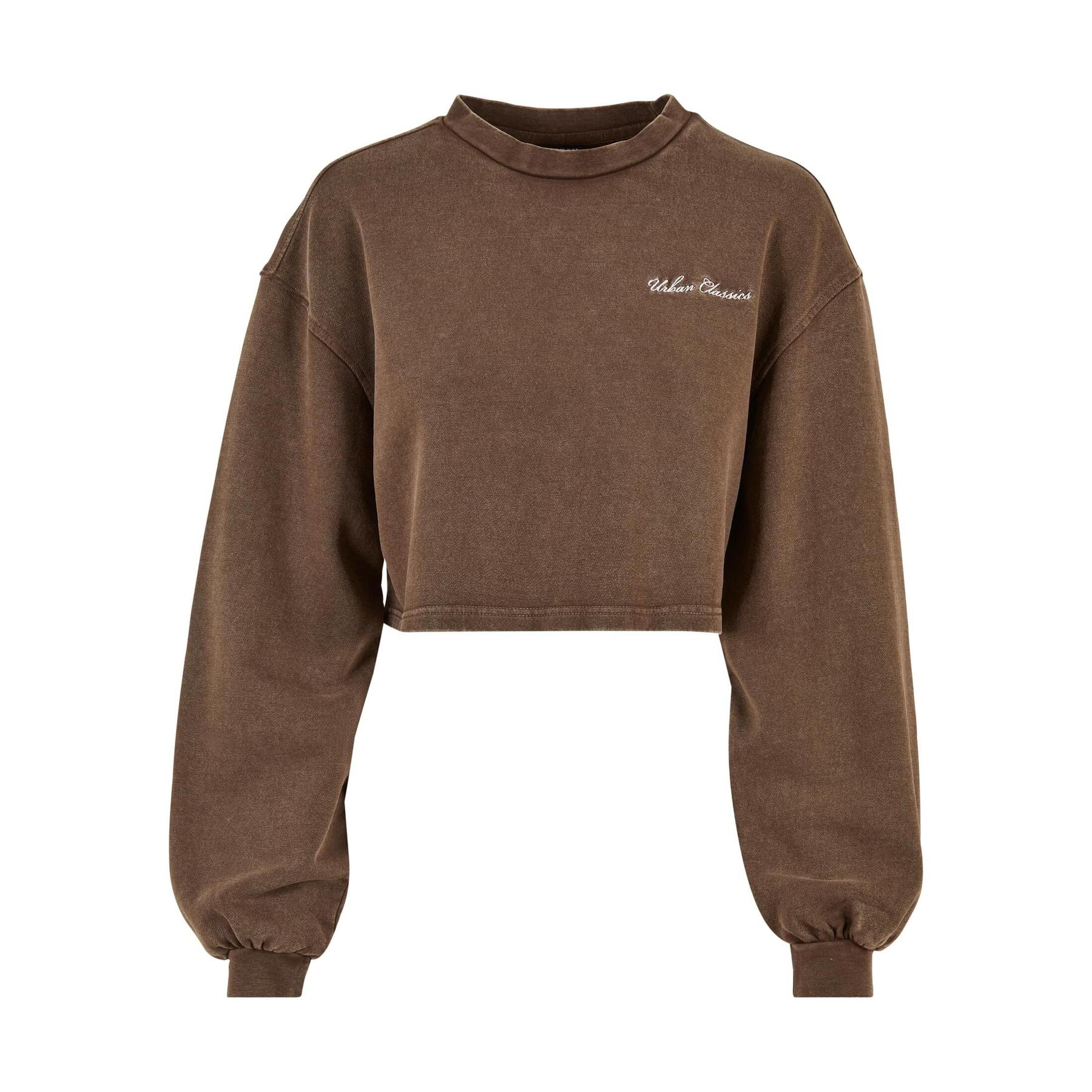 4065812358783 - Sweatshirt Kragen rong court Frottee mit kleinen Stickereien Damen Urban Classics