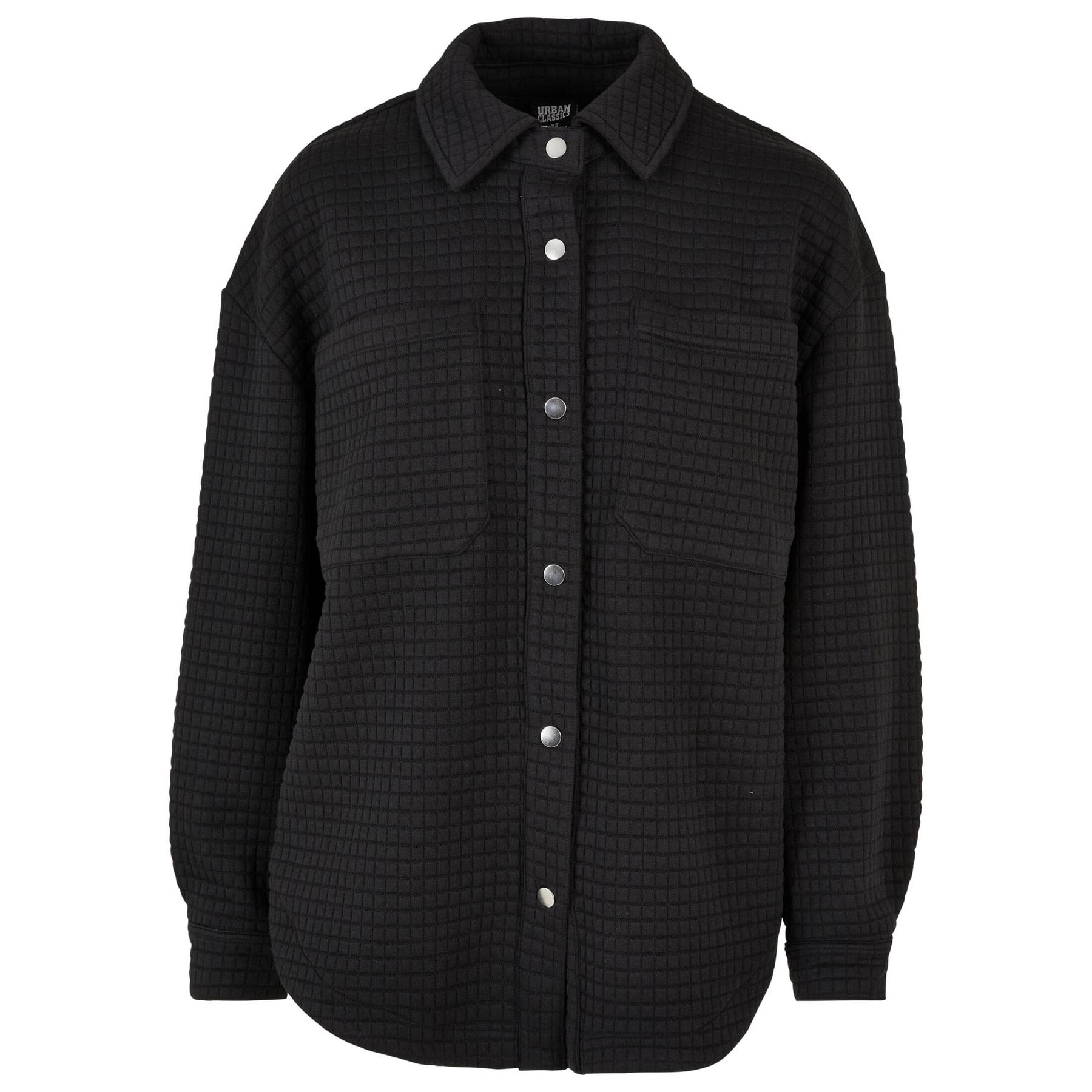 4065812358387 - Ladies Quilted Sweat Overshirt Langarmhemd schwarz in L