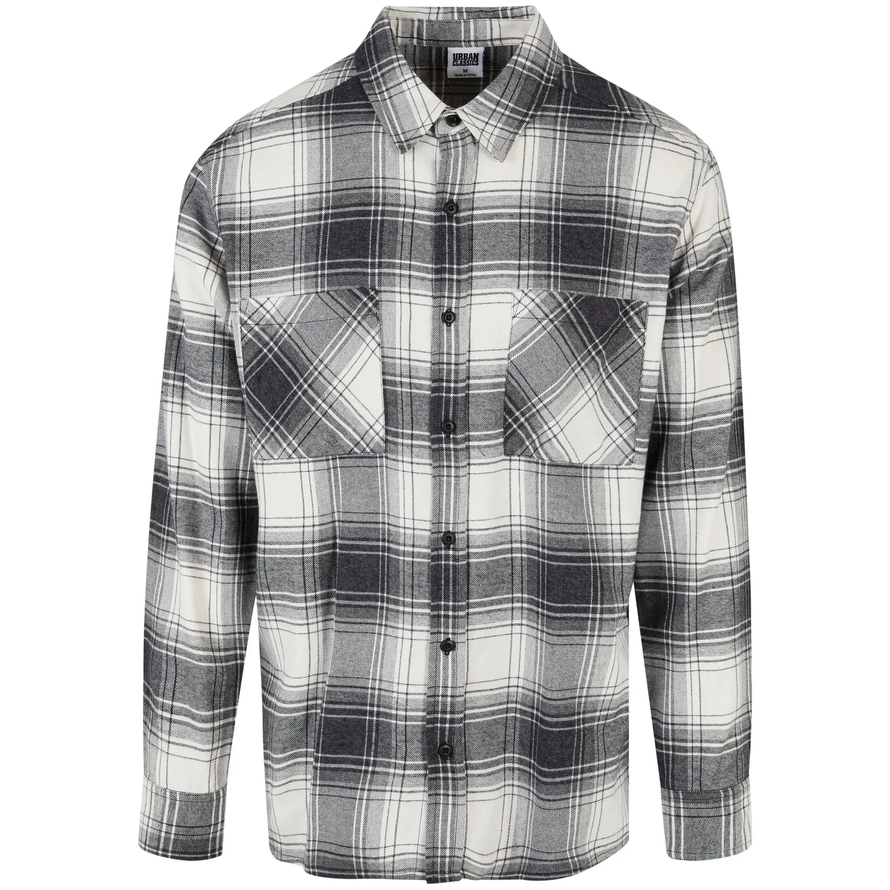 4065812363374 - Mock Check Shirt Langarmhemd beige schwarz